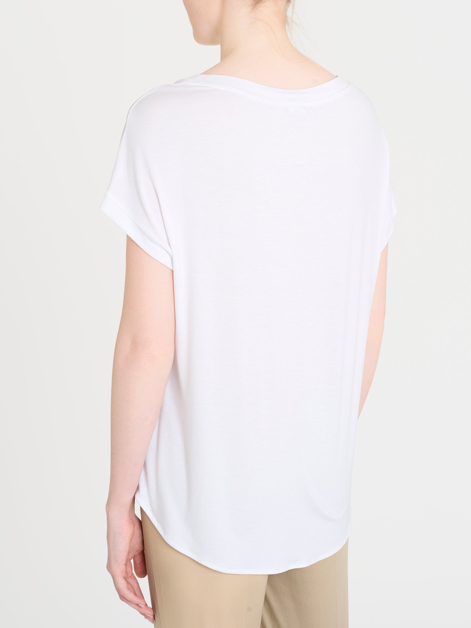 Ragno Viscosa Summer Maglietta con Manica Corta Kimono Bianco