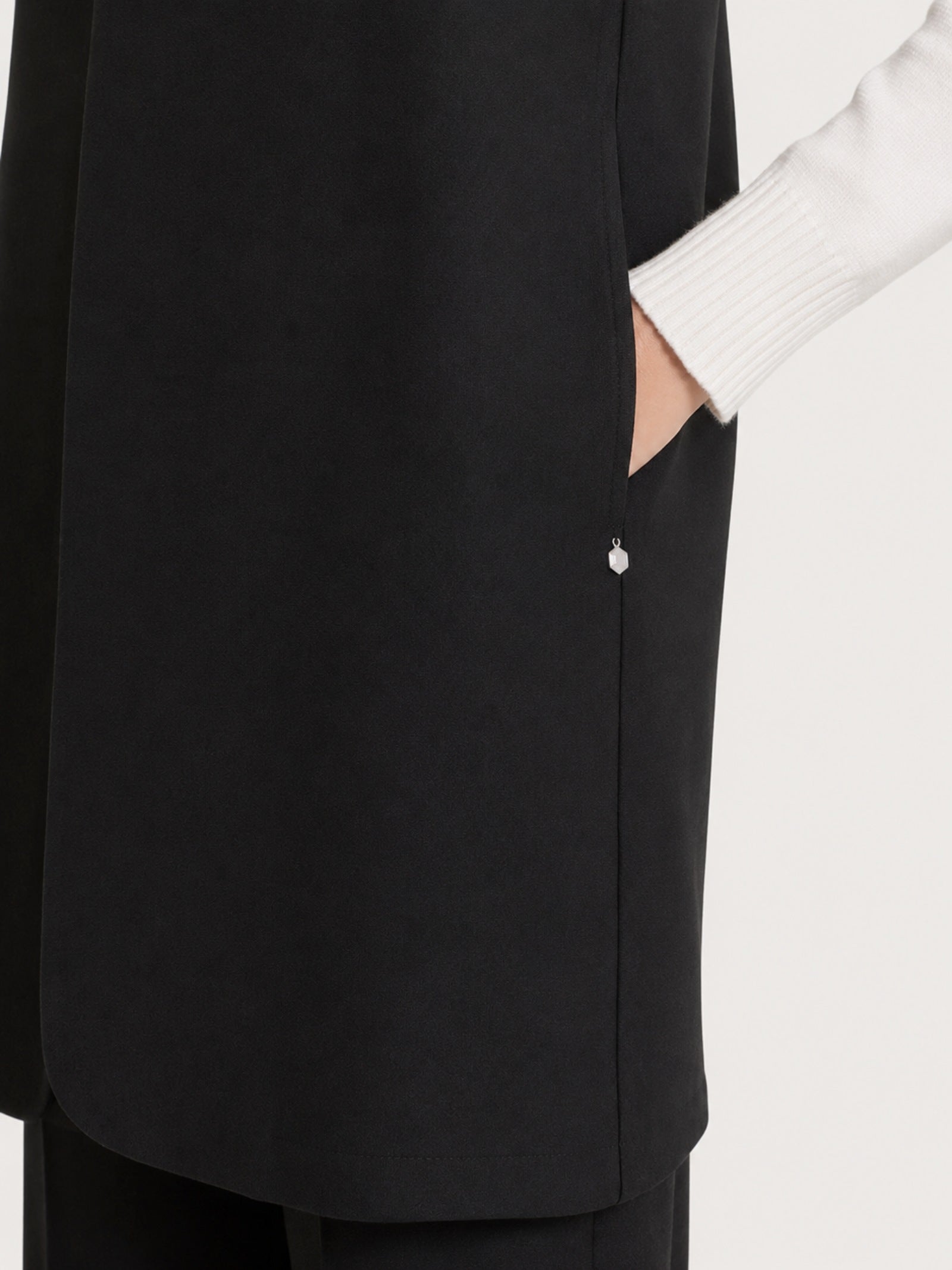 Ragno Compact Gilet Lungo Nero Punto Milano