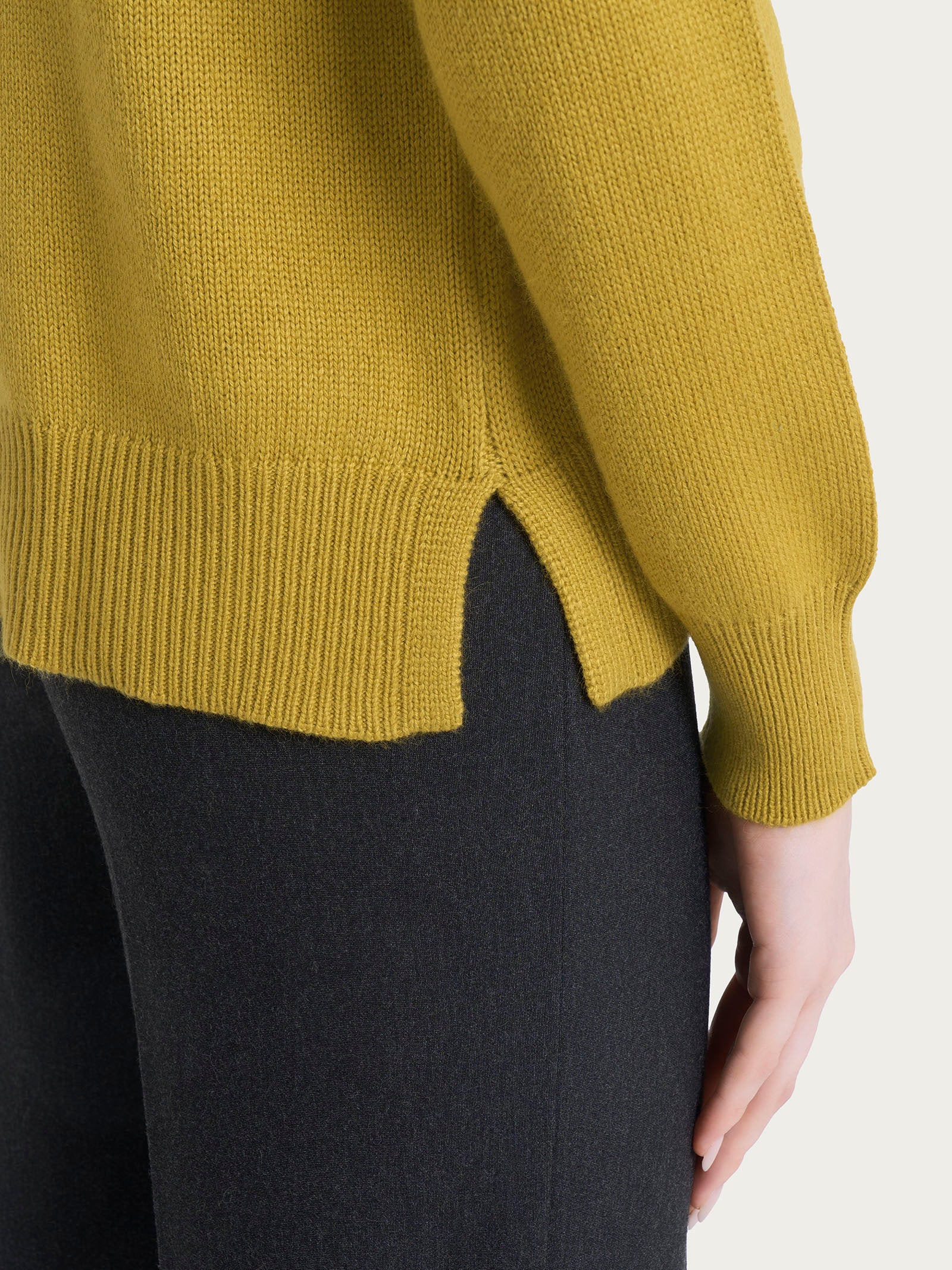 Ragno Natural Soft Maglia Girocollo Oil Yellow Manica Lunga
