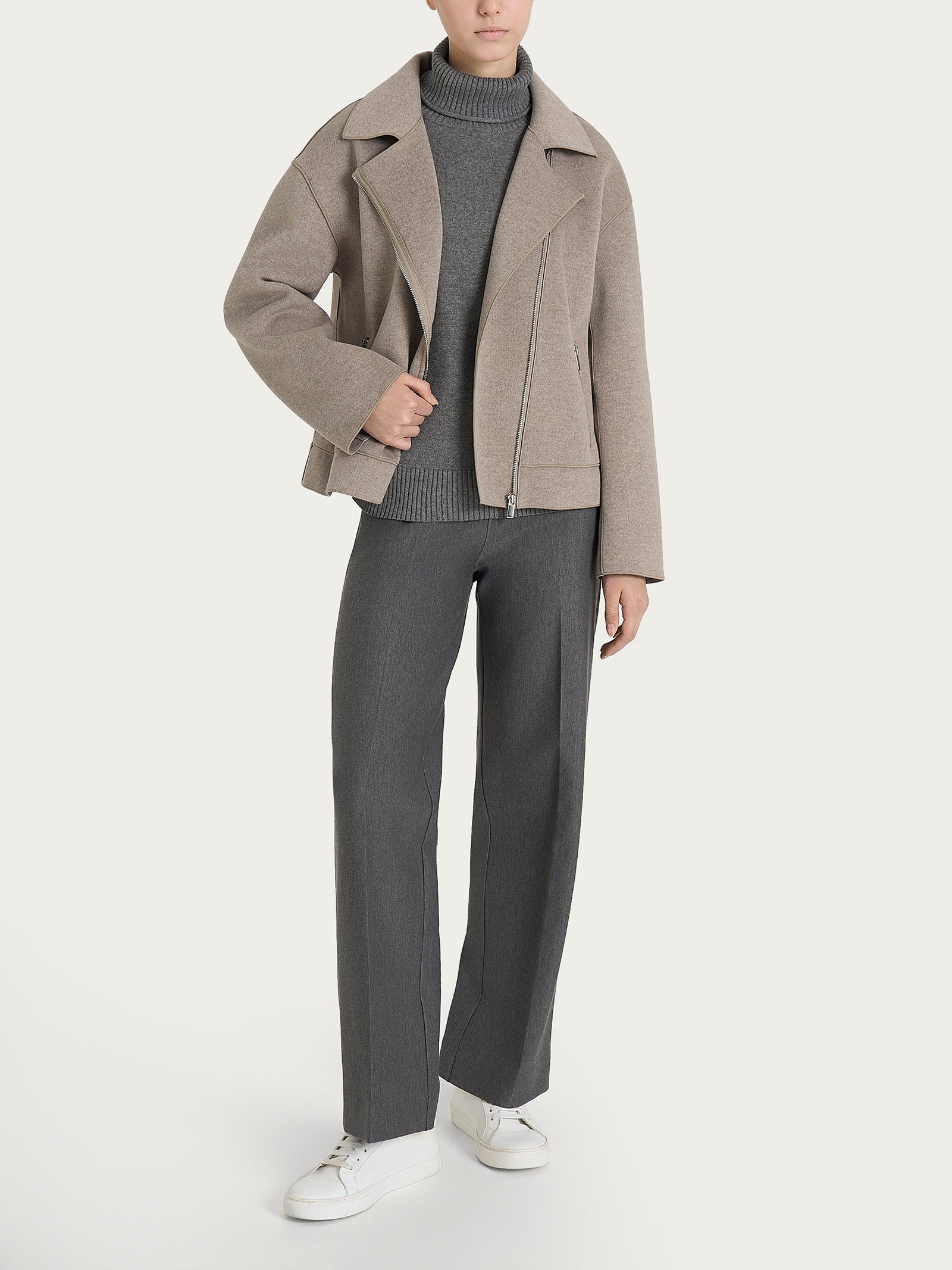 Ragno Vegan Wool Giacca Chiodo Glace Mel Calda