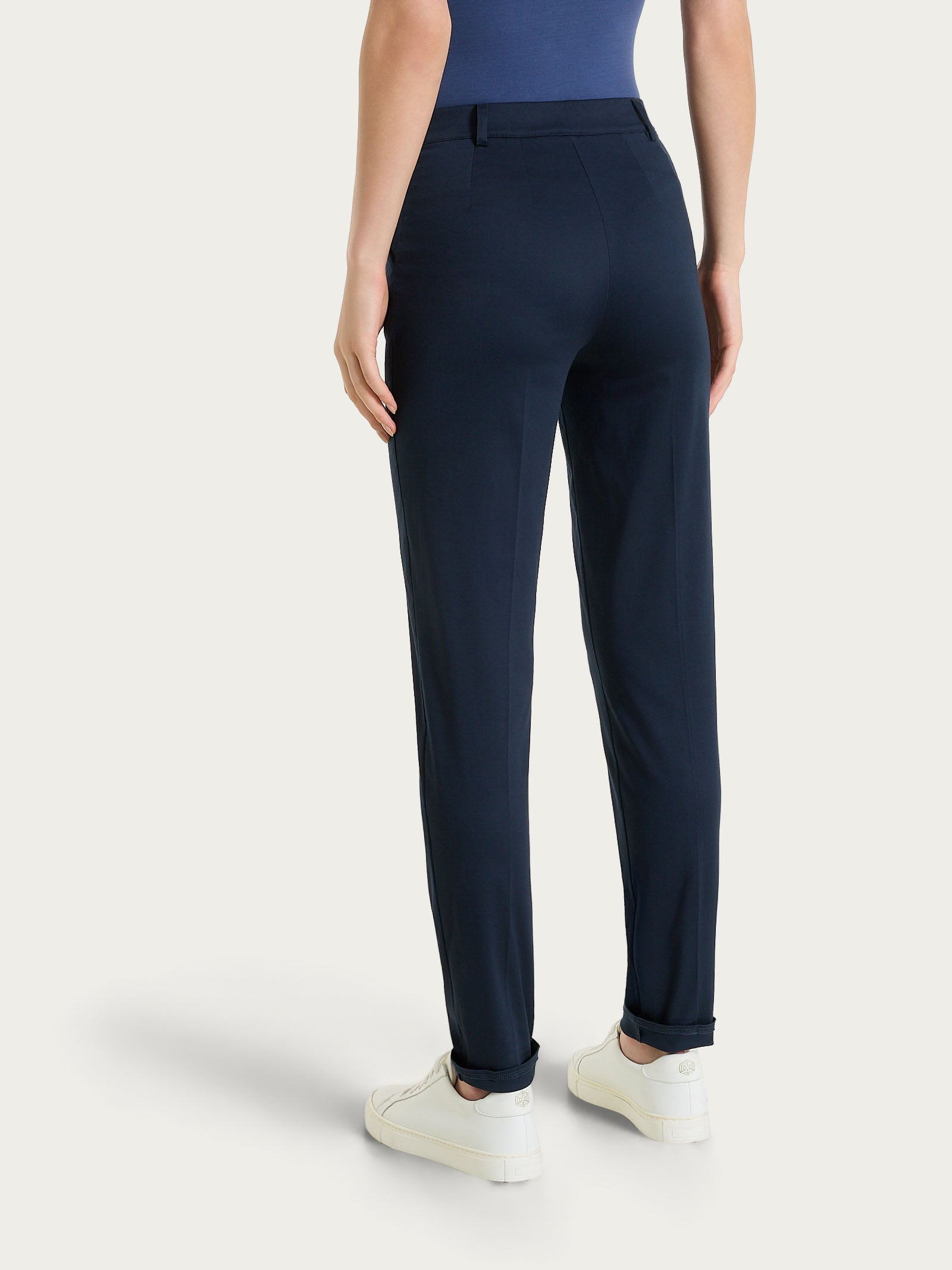 Ragno Satin Power pantalone chino slim bleu tasche