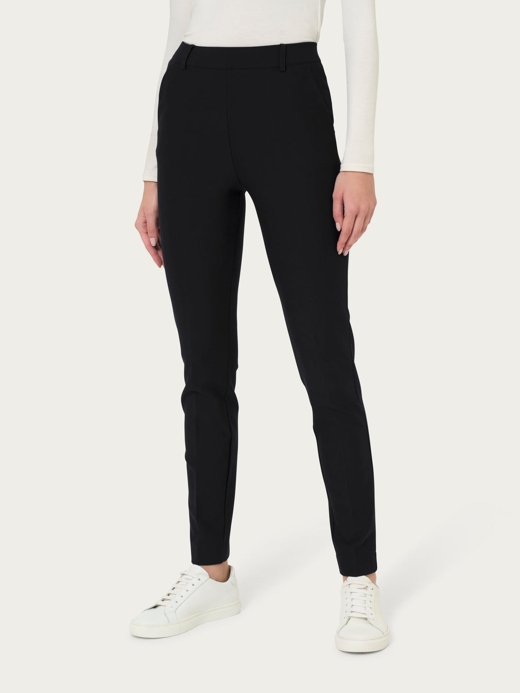 Ragno Compact pantalone chino slim nero tasche elasticizzato