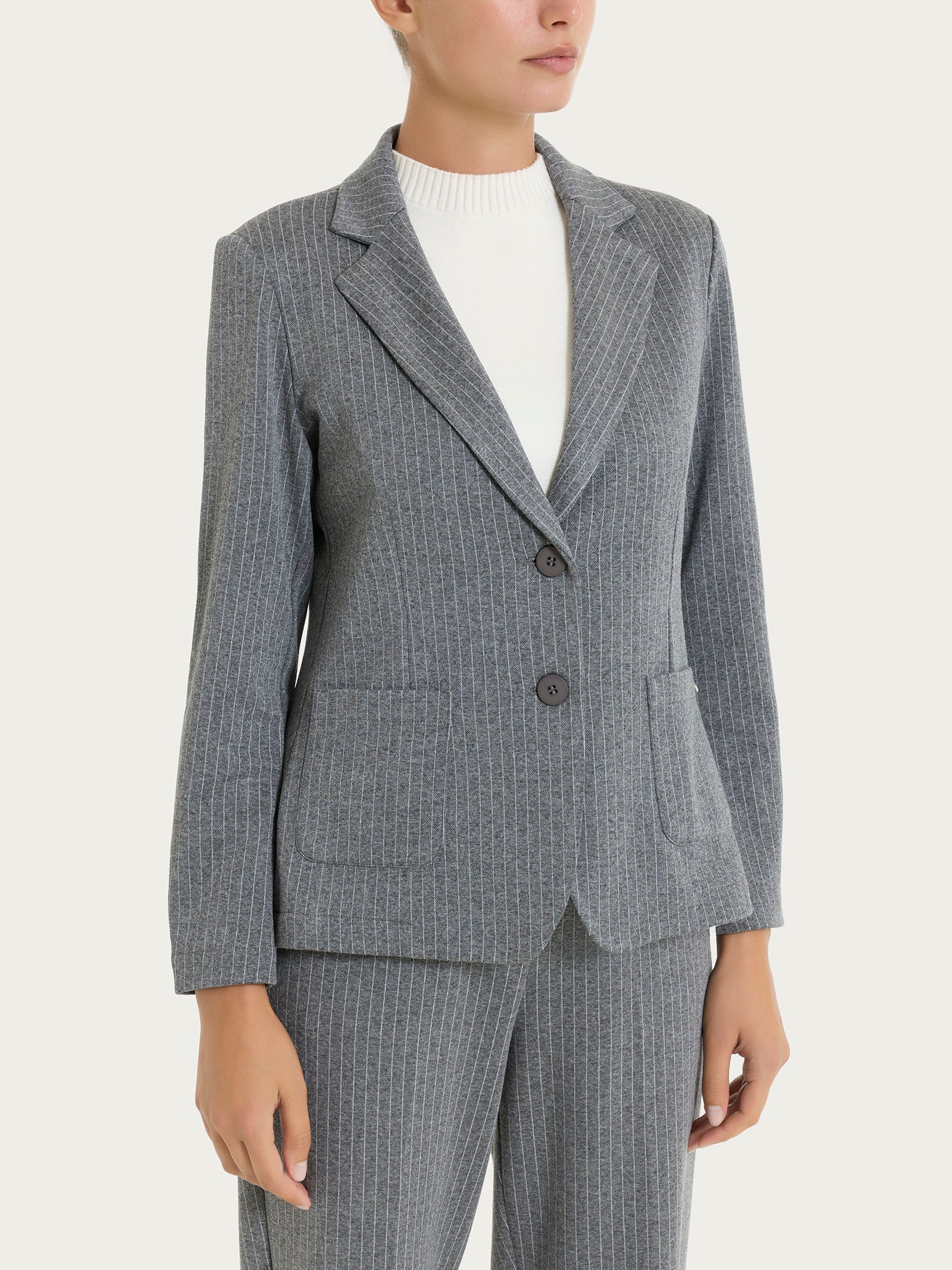 Ragno Eco Jacquard blazer gessato grigio Ardesia