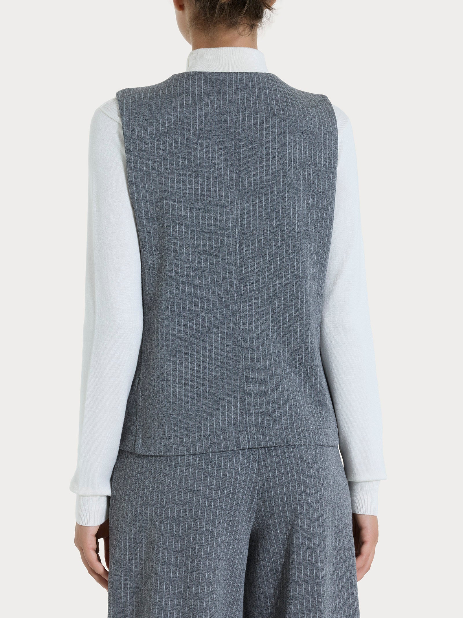 Ragno gilet gessato 4 bottoni ardesia mel elasticizzato