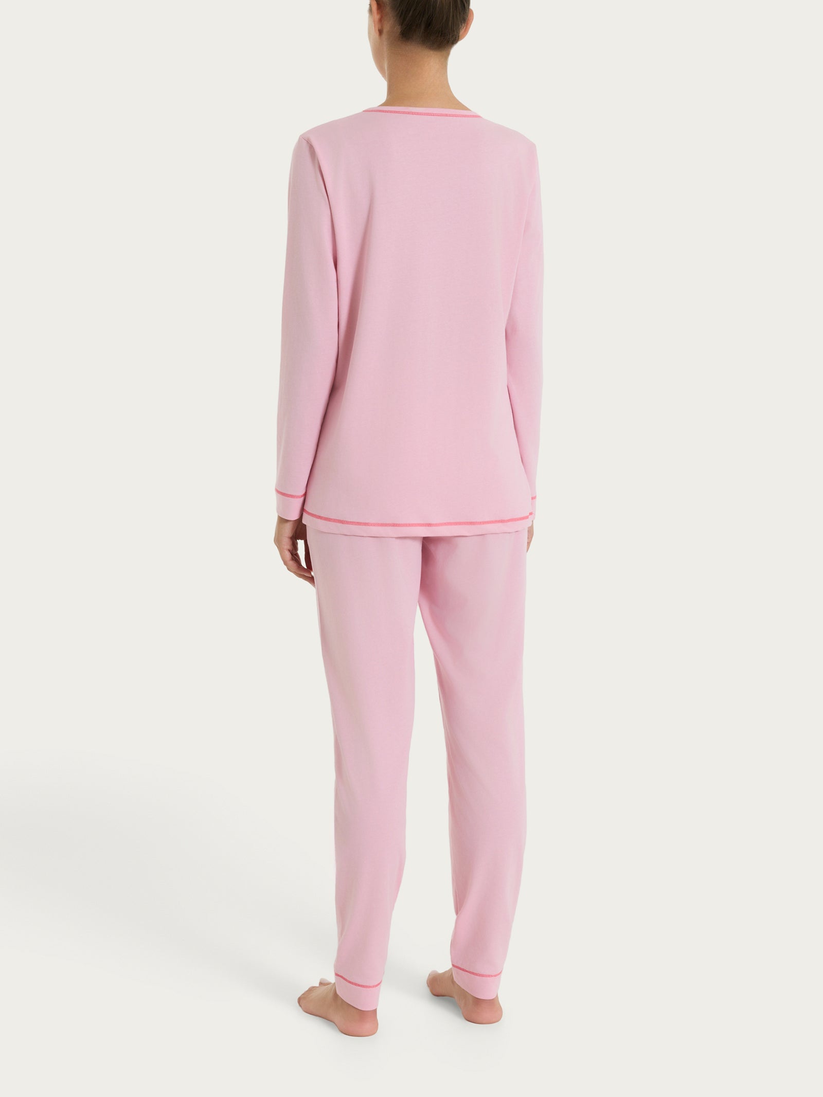 Ragno Pigiama Lungo Jersey Cotone Cameo Pink rosa donna