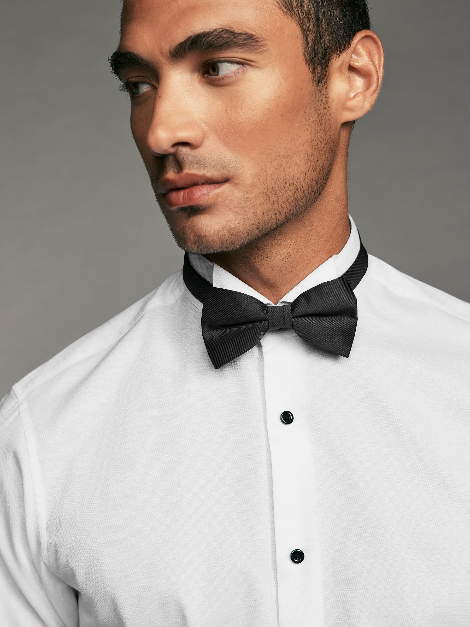 Next Camicia con Polsino Singolo camicia uomo regular con papillon