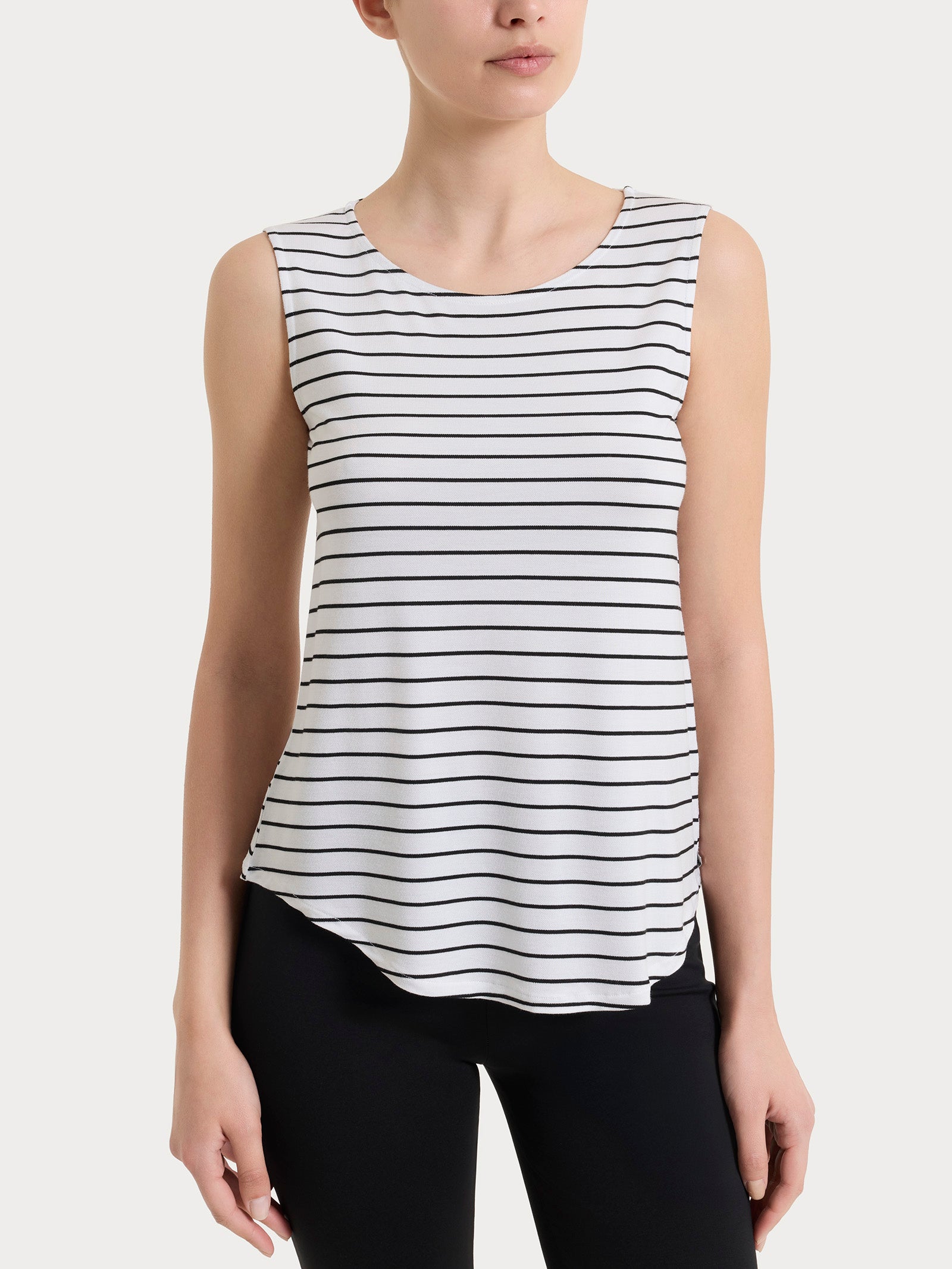 Ragno Summer Light top spalla larga donna bianco a righe