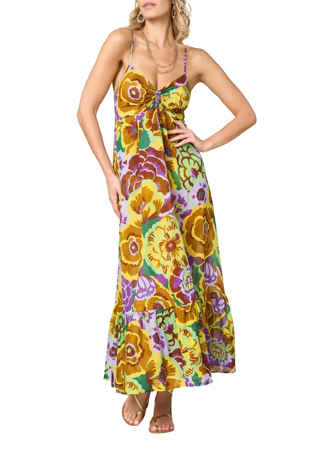 Goldenpoint Fleur copricostume abito lungo cotone floreale