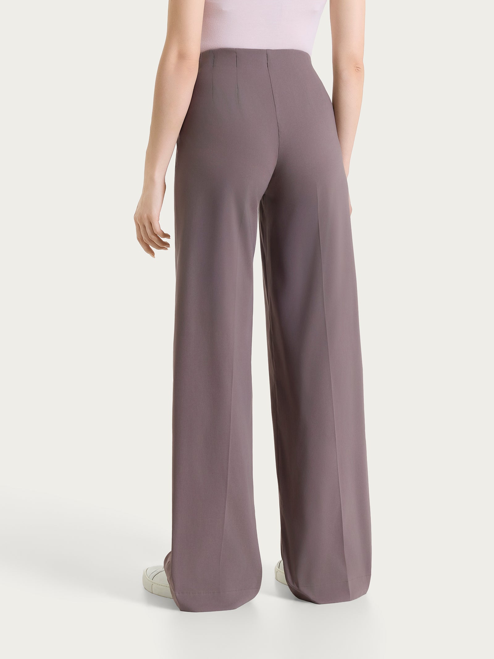 Ragno Super Fresh pantalone palazzo Plum Truffle leggero
