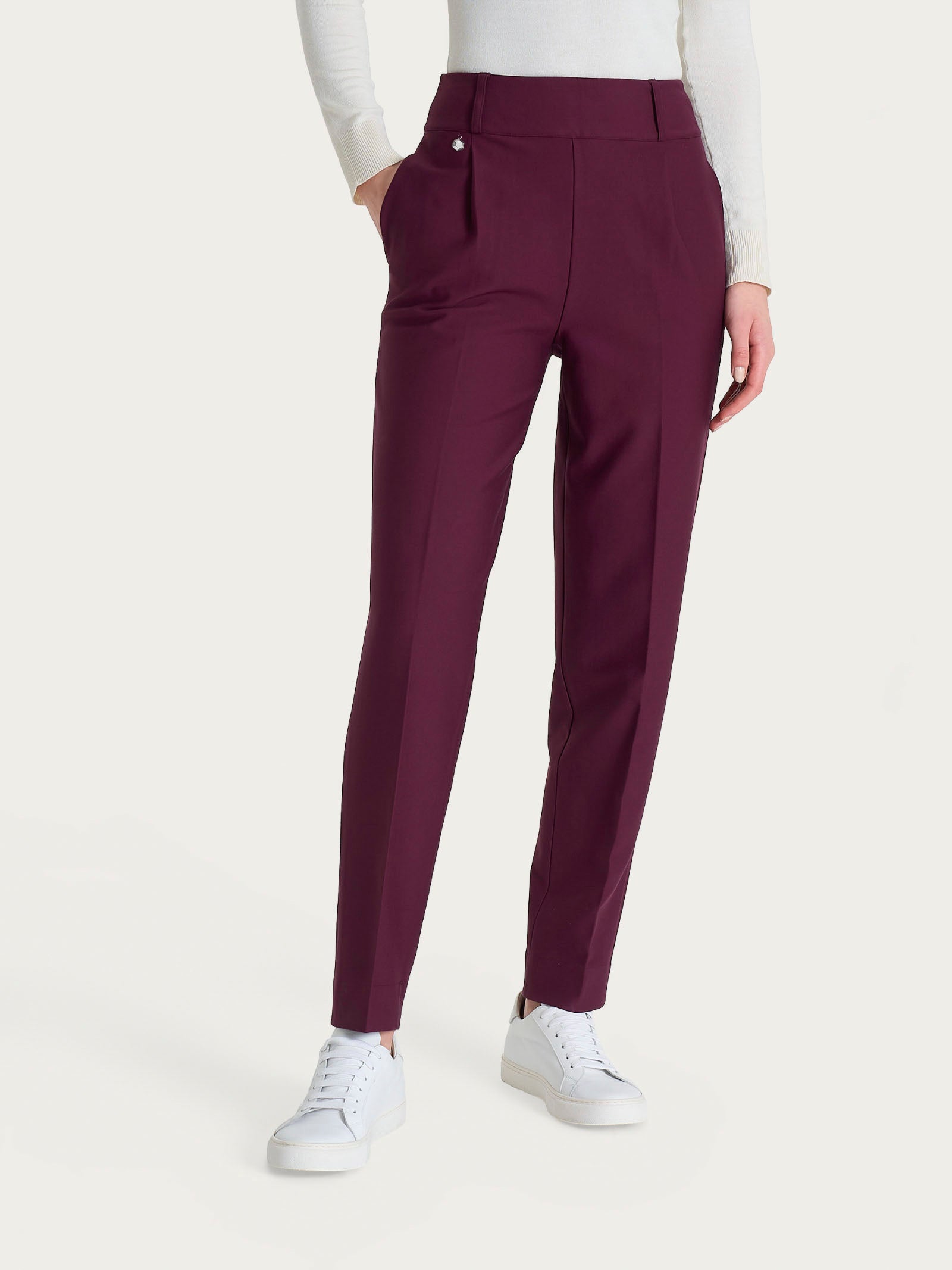 Ragno Compact Pantalone Carrot tasche pantalone viola Fig