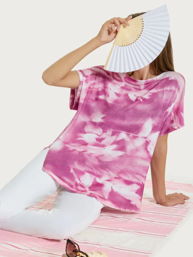 Ragno Maglietta Floreale Viscosa Summer Fantasia Red Violet