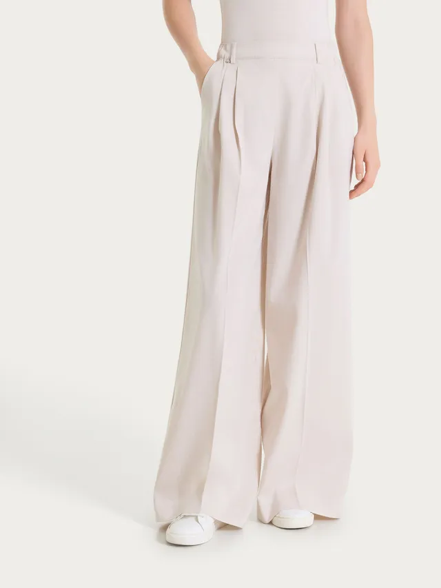 Ragno Super Natural Pantalone Palazzo Champignon tasche pinces