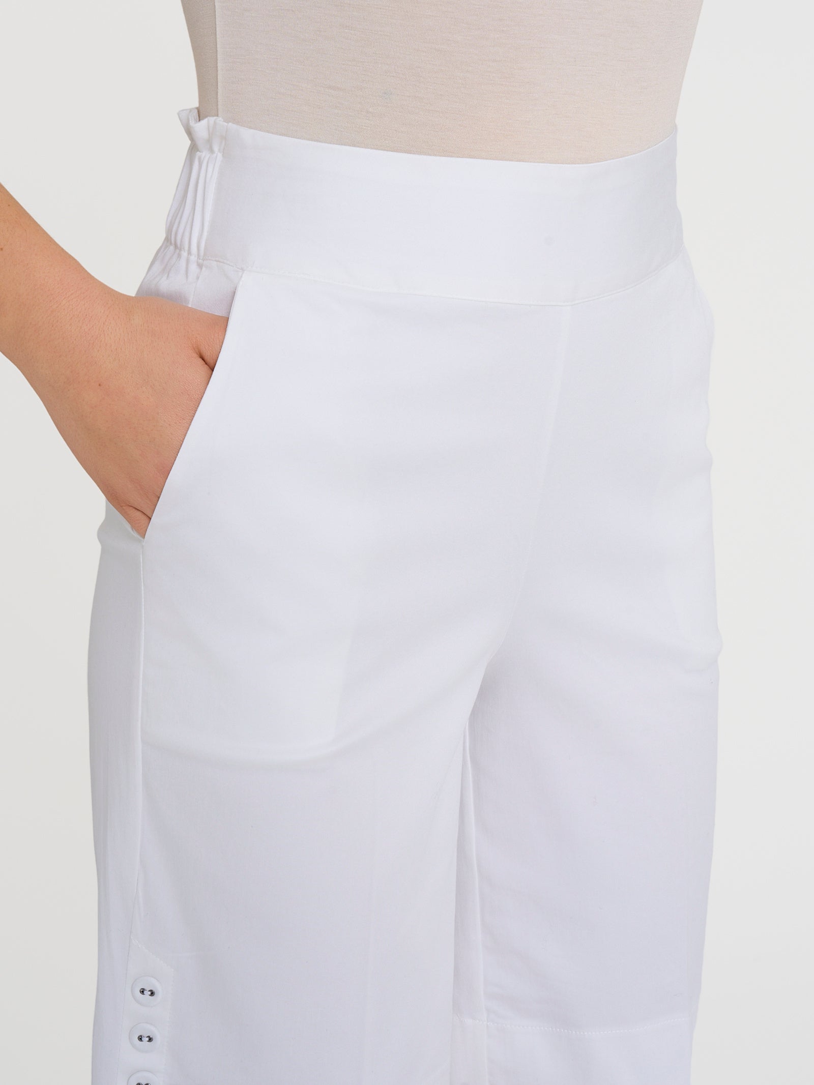 Ragno Satin Power Bermuda con Tasche Bianco in Cotone
