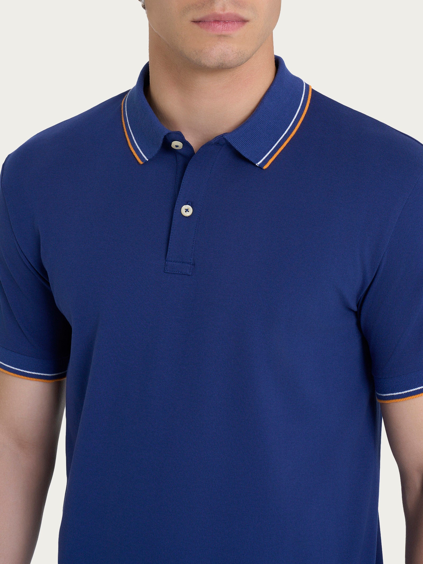Ragno Eco Cotton Polo Piquet Stretch uomo cotone Blueberry