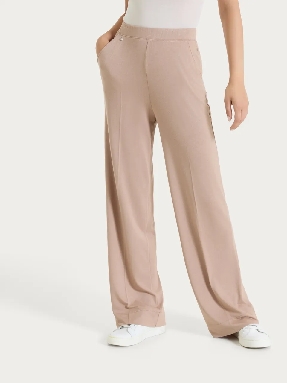 Ragno Relaxed Wardrobe Pantalone palazzo viscosa taupe
