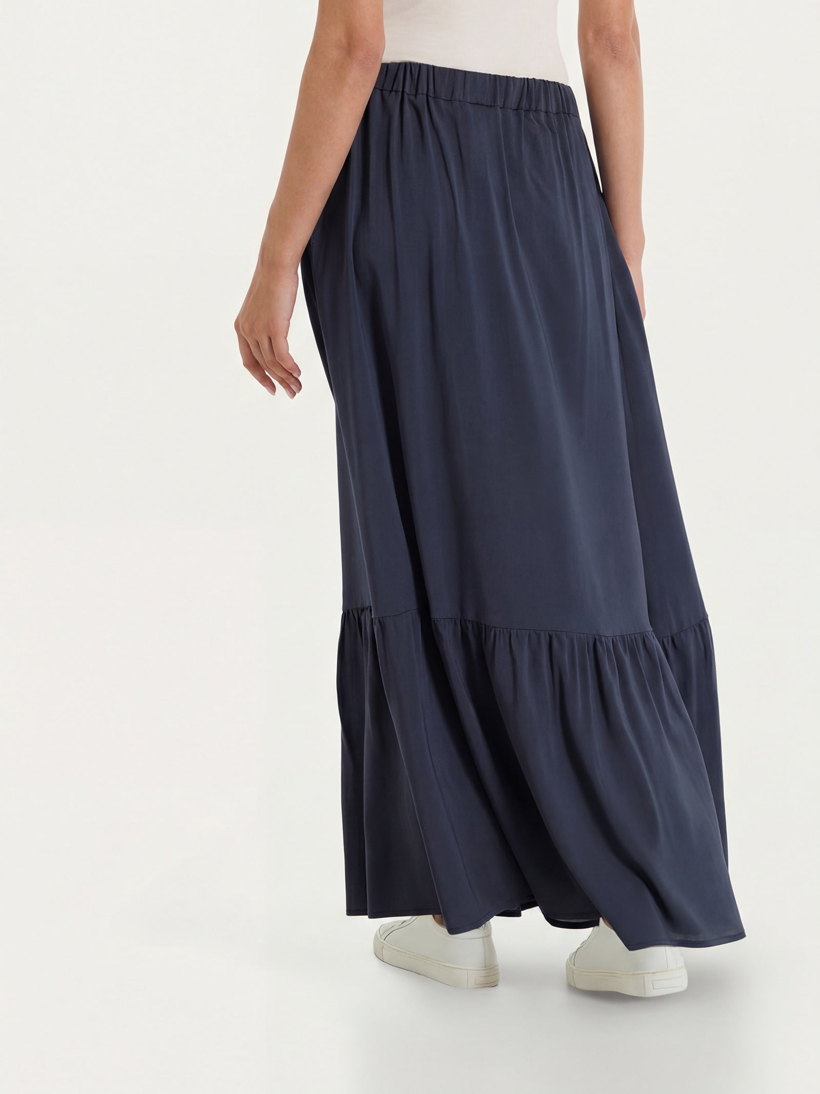 Ragno Viscosa Summer gonna longuette balze Bleu viscosa