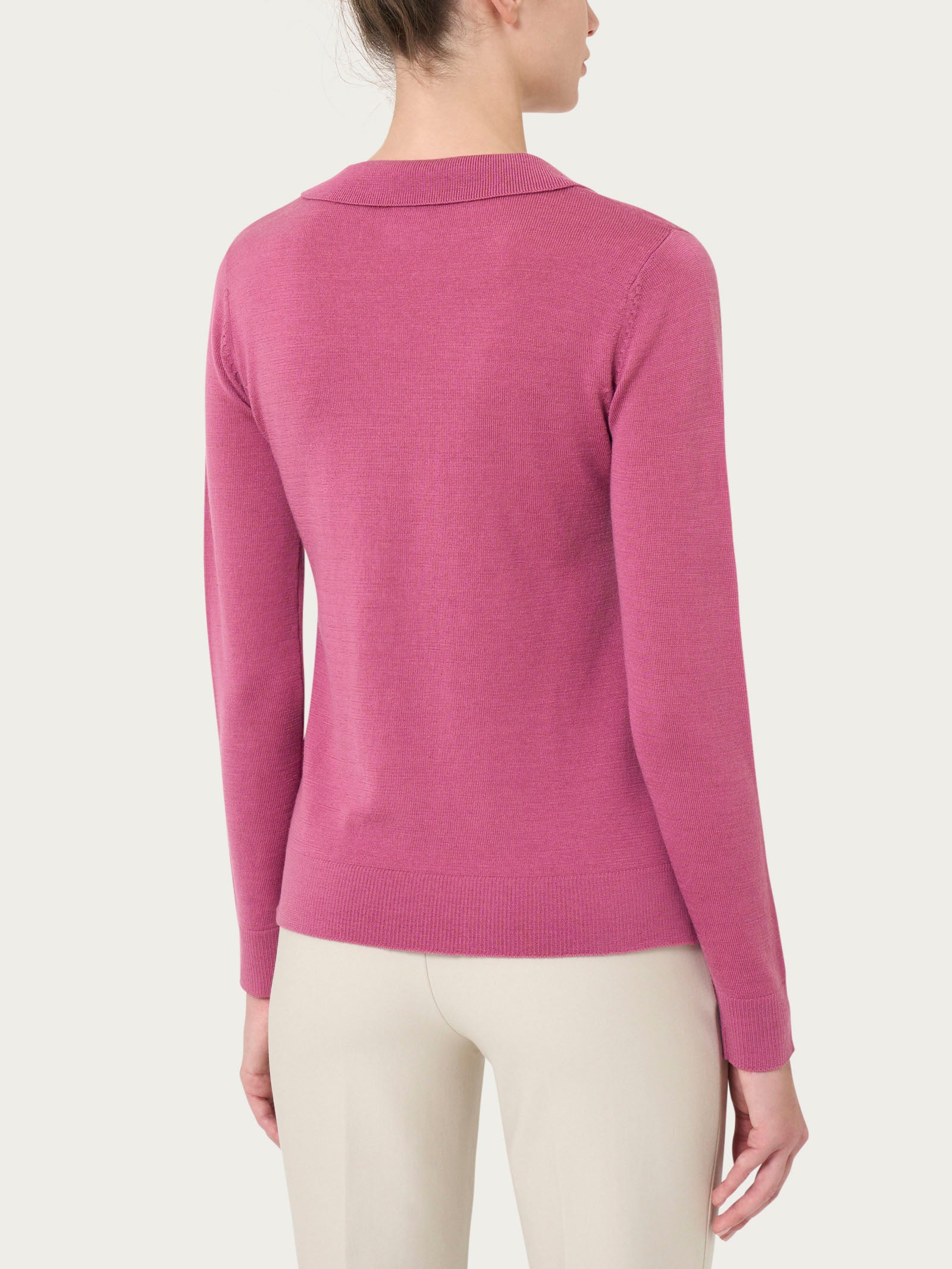 Ragno Merino Soft Polo Lana Red Violet Calda