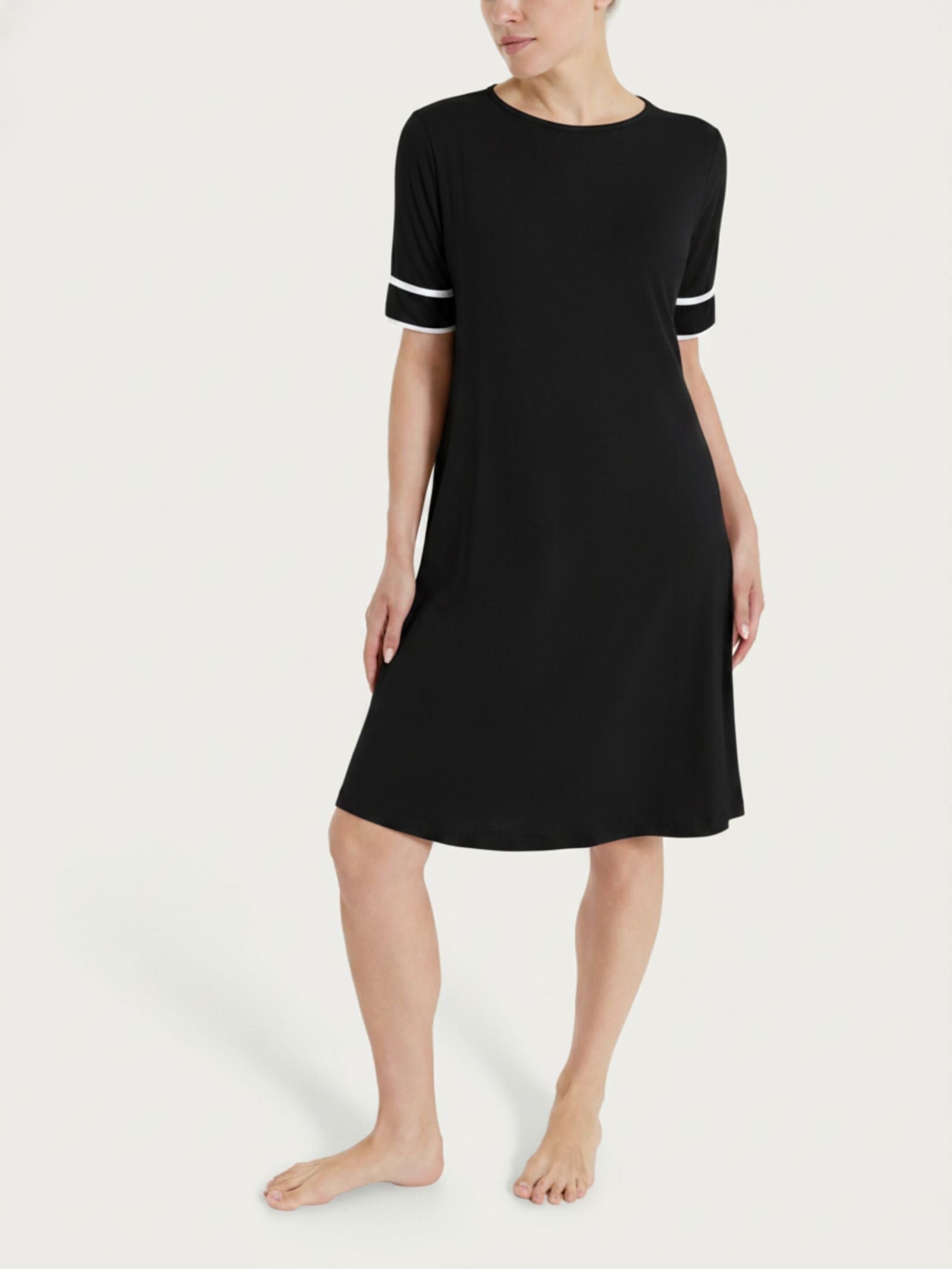 Ragno Viscosa Summer Piping abito donna Fantasia Nero fresco