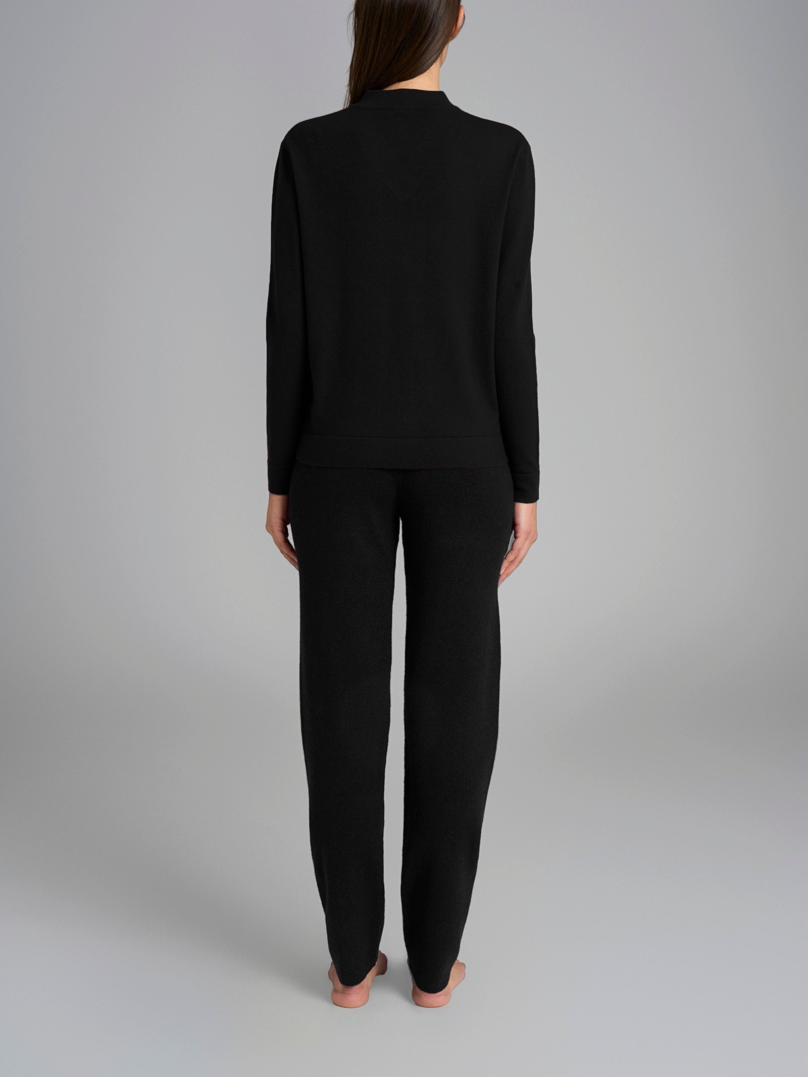 Ragno Super Soft pigiama scollo a V Nero caldo invernale