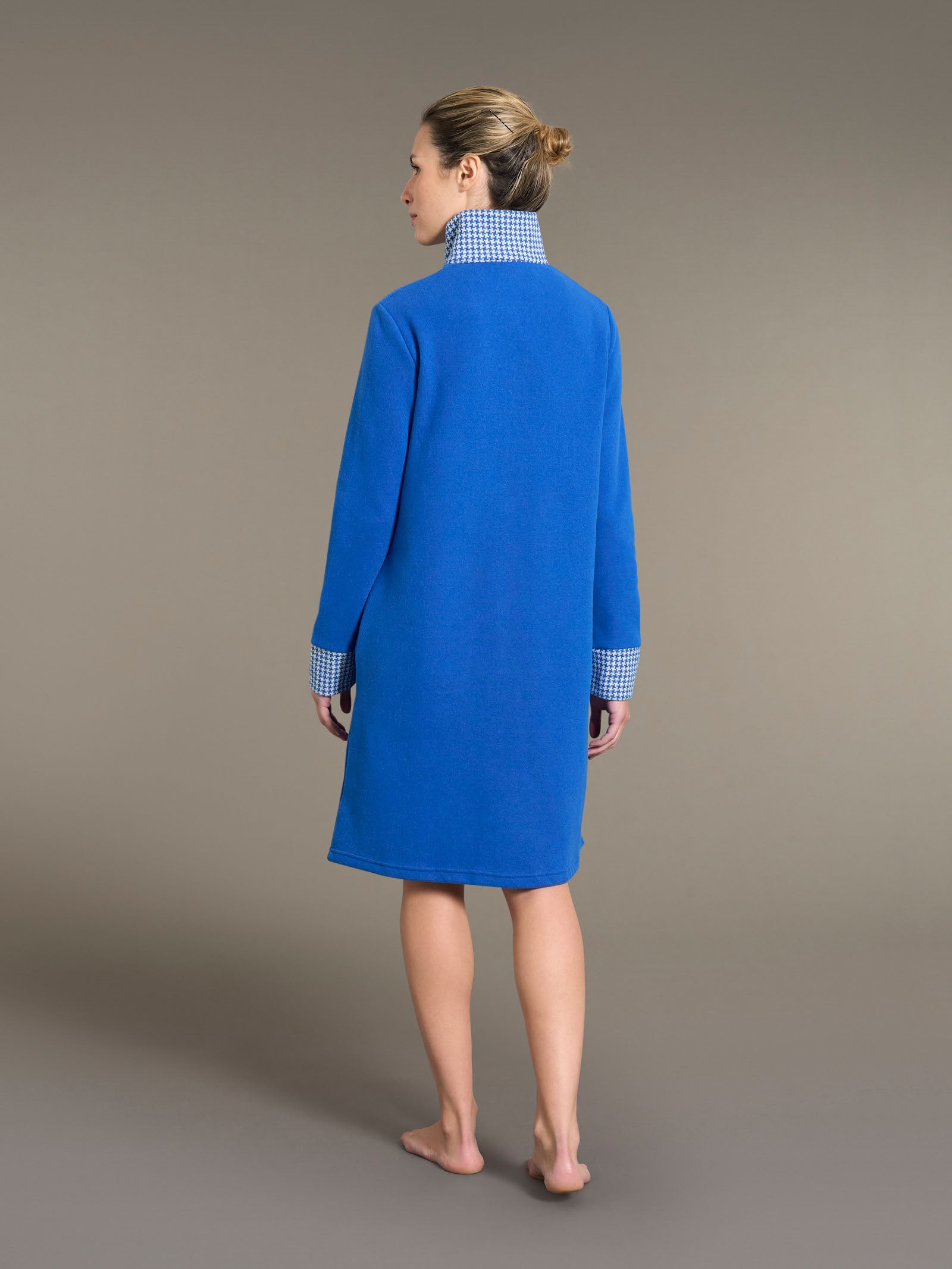 Ragno Cotton Eco Pile giacca da camera lunga fant bluette