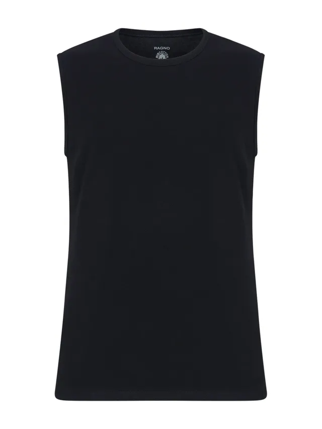 Ragno Comfort canottiera uomo cotone Nero
