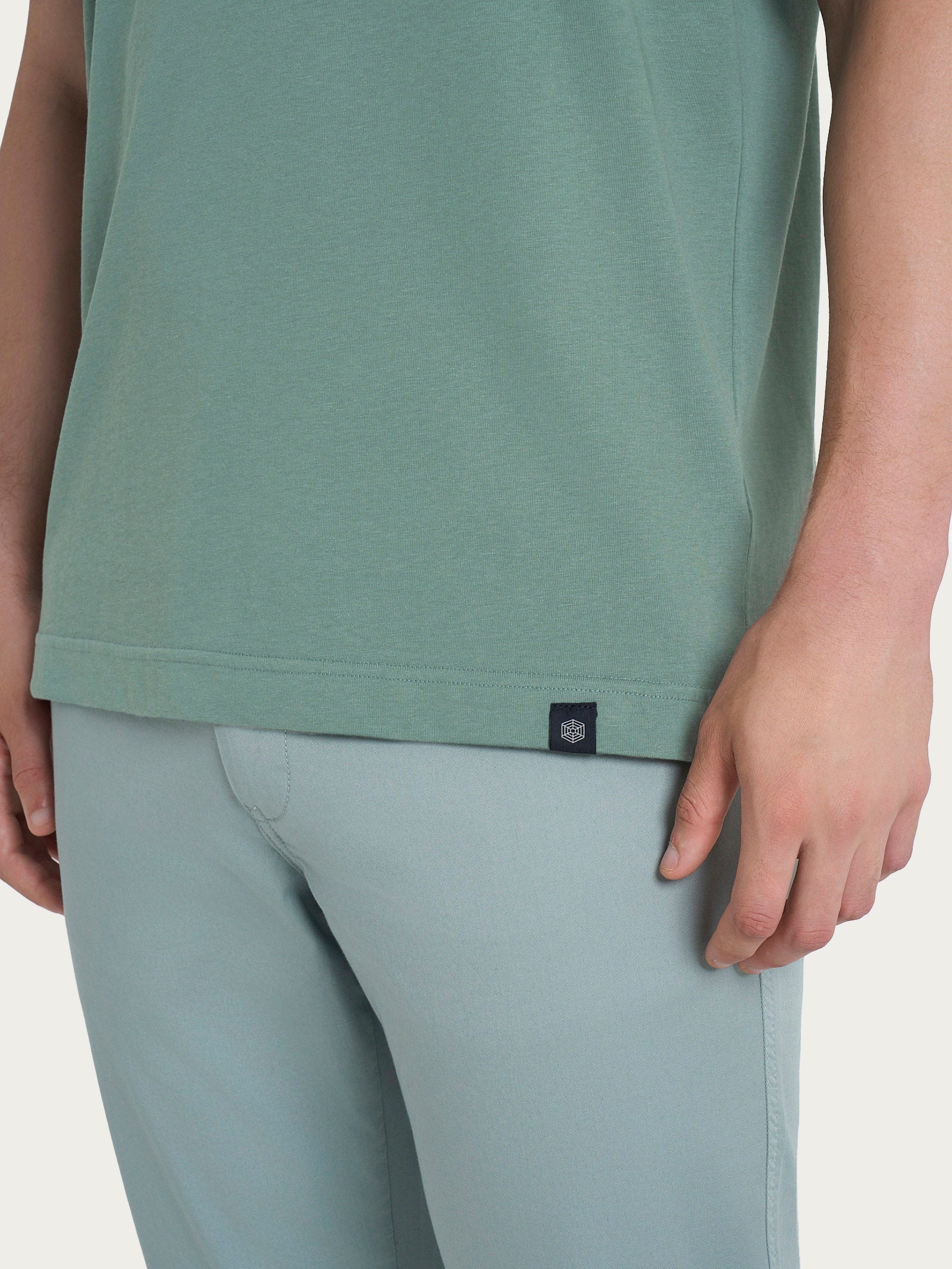 Ragno T-shirt Girocollo con Taschino Jersey Verde
