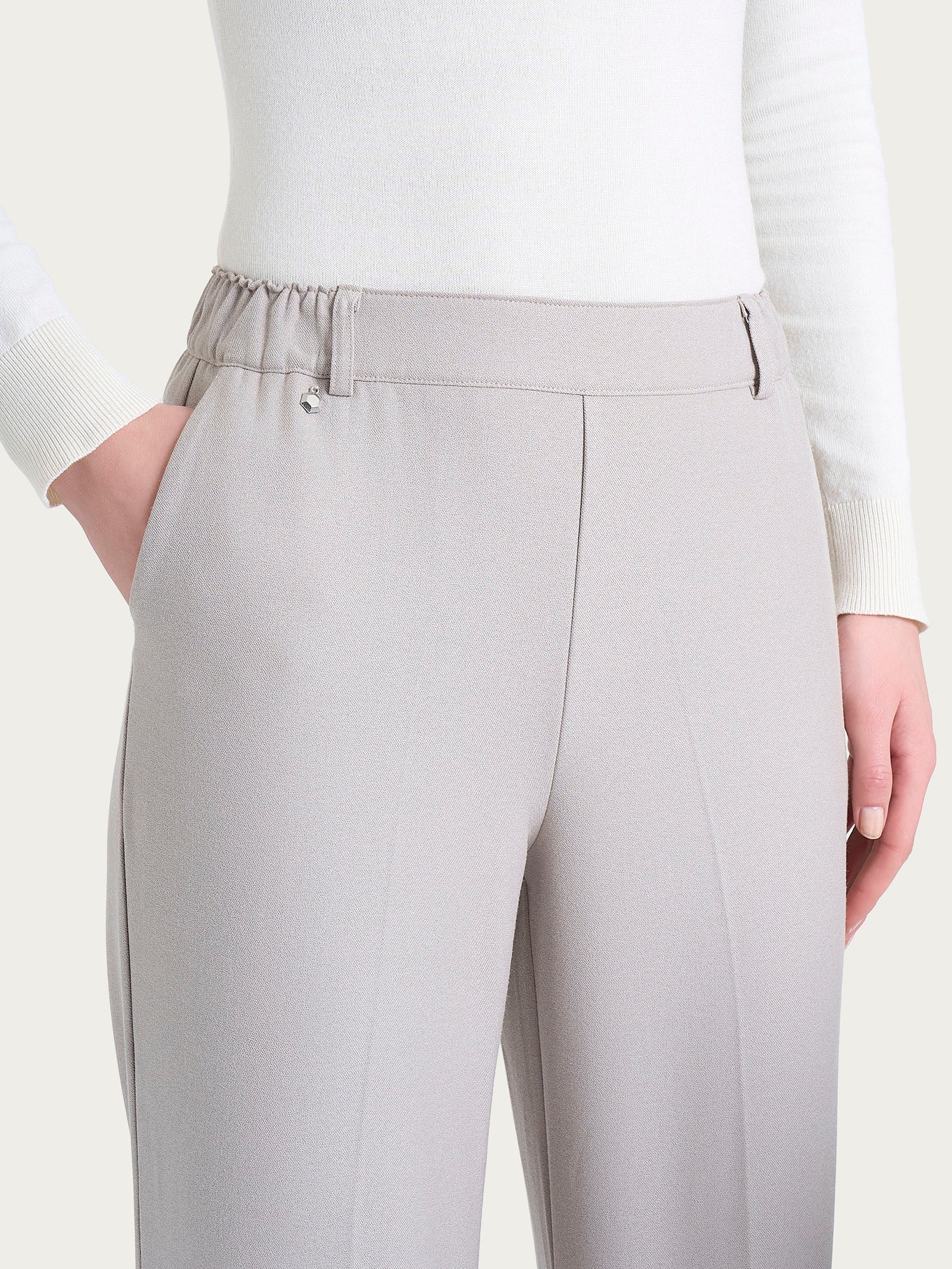 Ragno Gem Pantalone Ampio Flannel Twill Nude