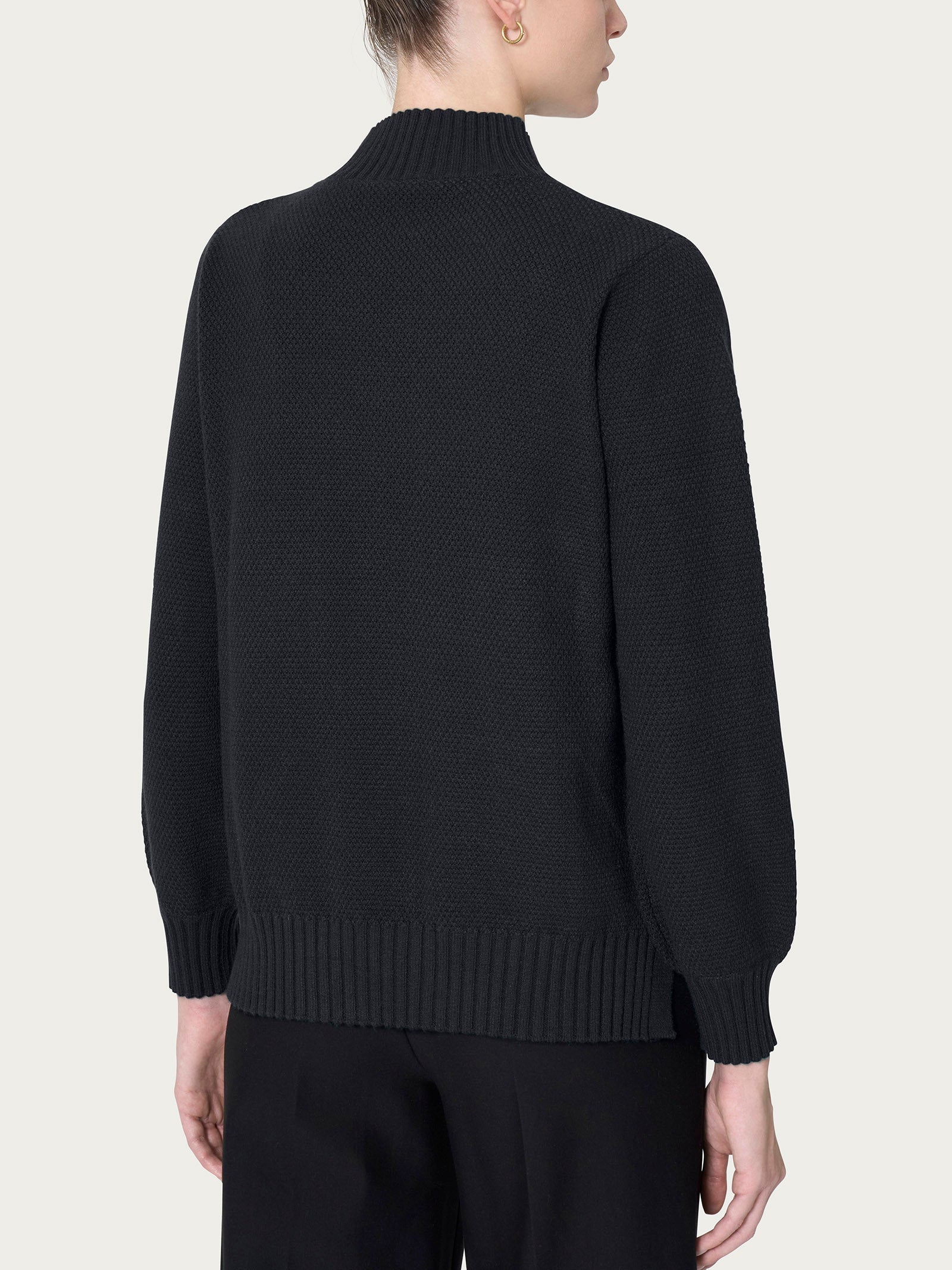 Ragno Super Soft Lupetto maglia punto riso nera