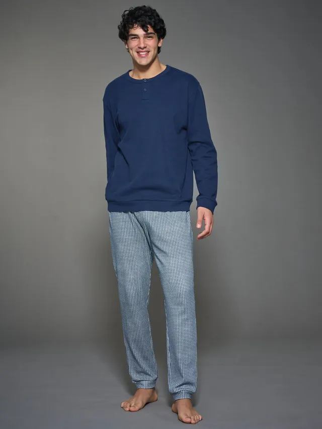 Ragno Pigiama serafino interlock cotone Fant. Navy Blazer
