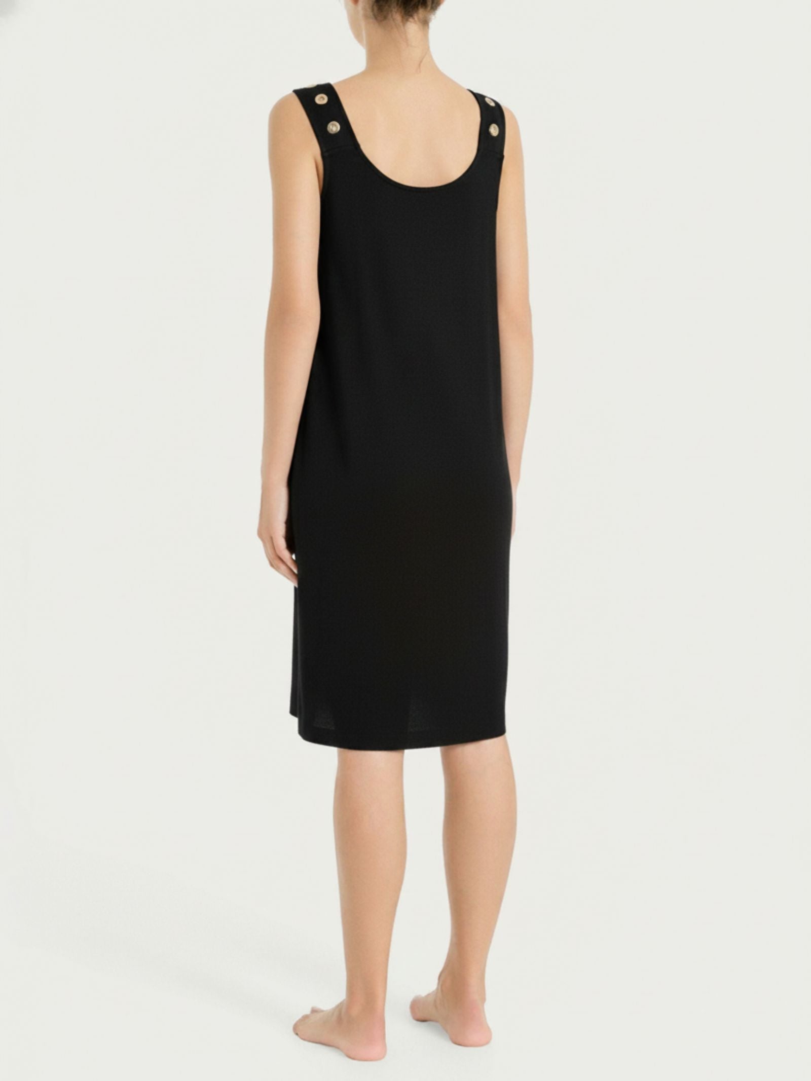 Ragno Viscosa Summer vestito smanicato abito nero fresco