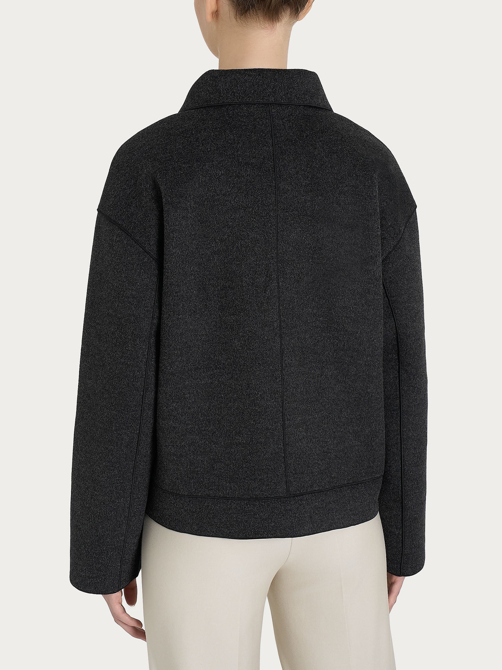 Ragno Vegan Wool Giacca Chiodo scura con zip
