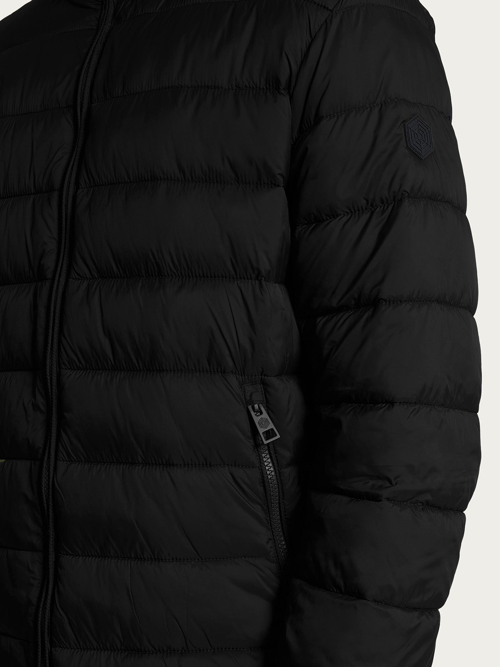Ragno Vegan Down Piumino con Cappuccio Uomo Nero leggero