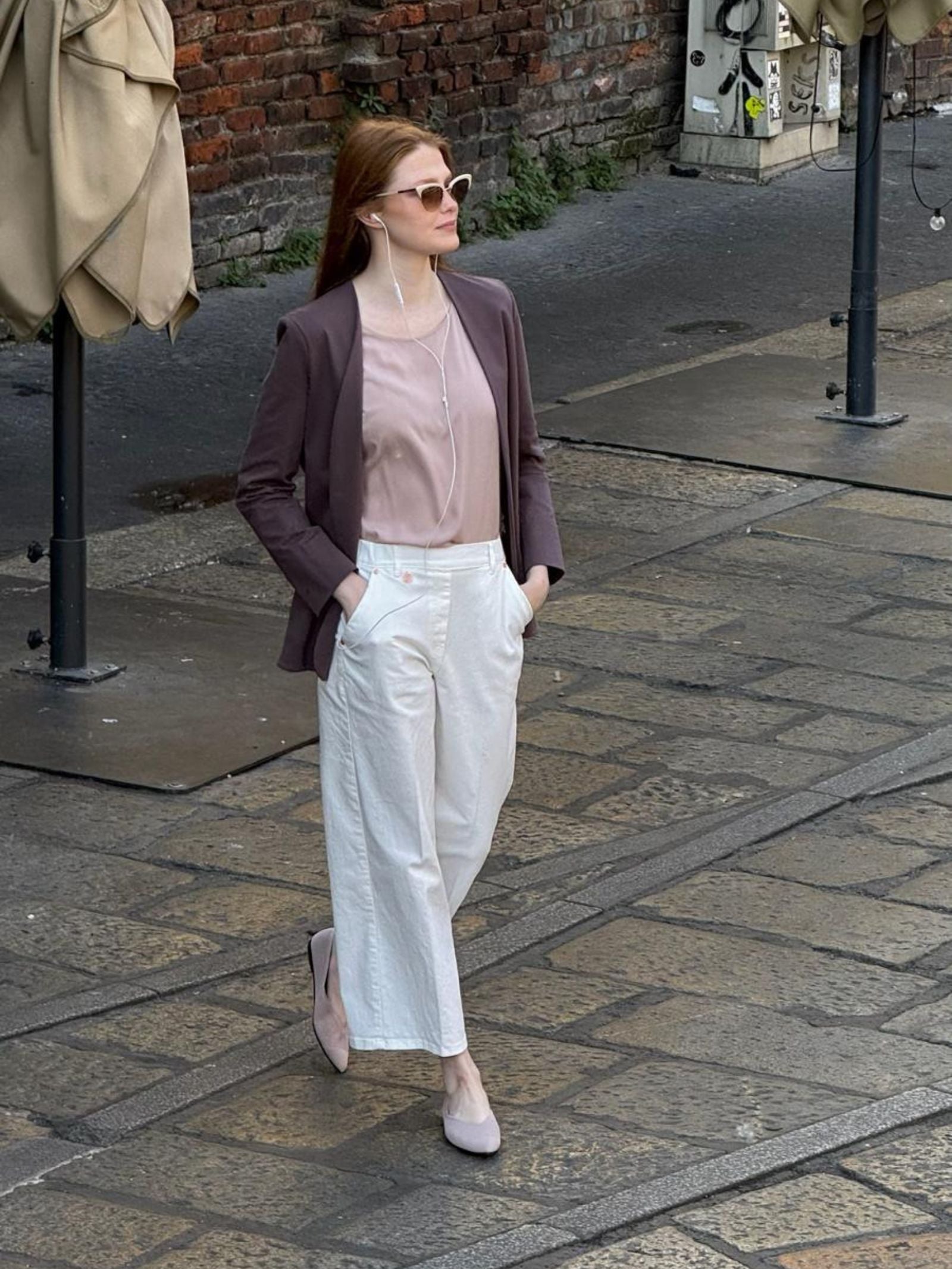 Ragno Compact Light Plum Truffle blazer senza revers