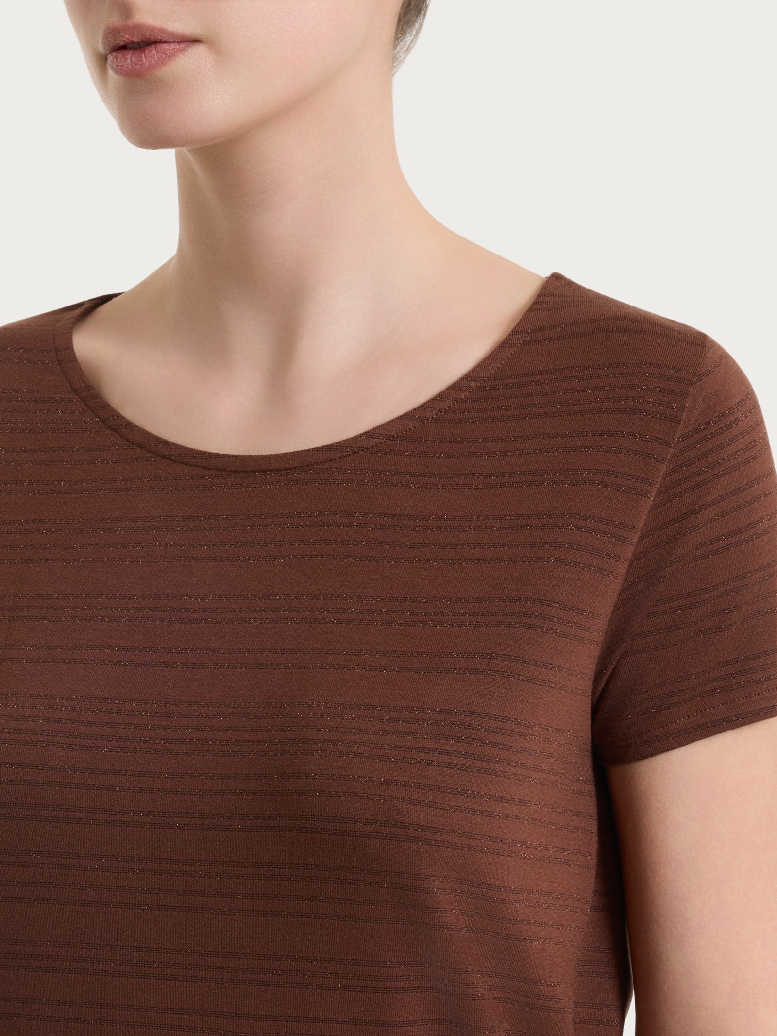 Ragno Maglietta Righe Viscosa Summer Cappuccino Lurex