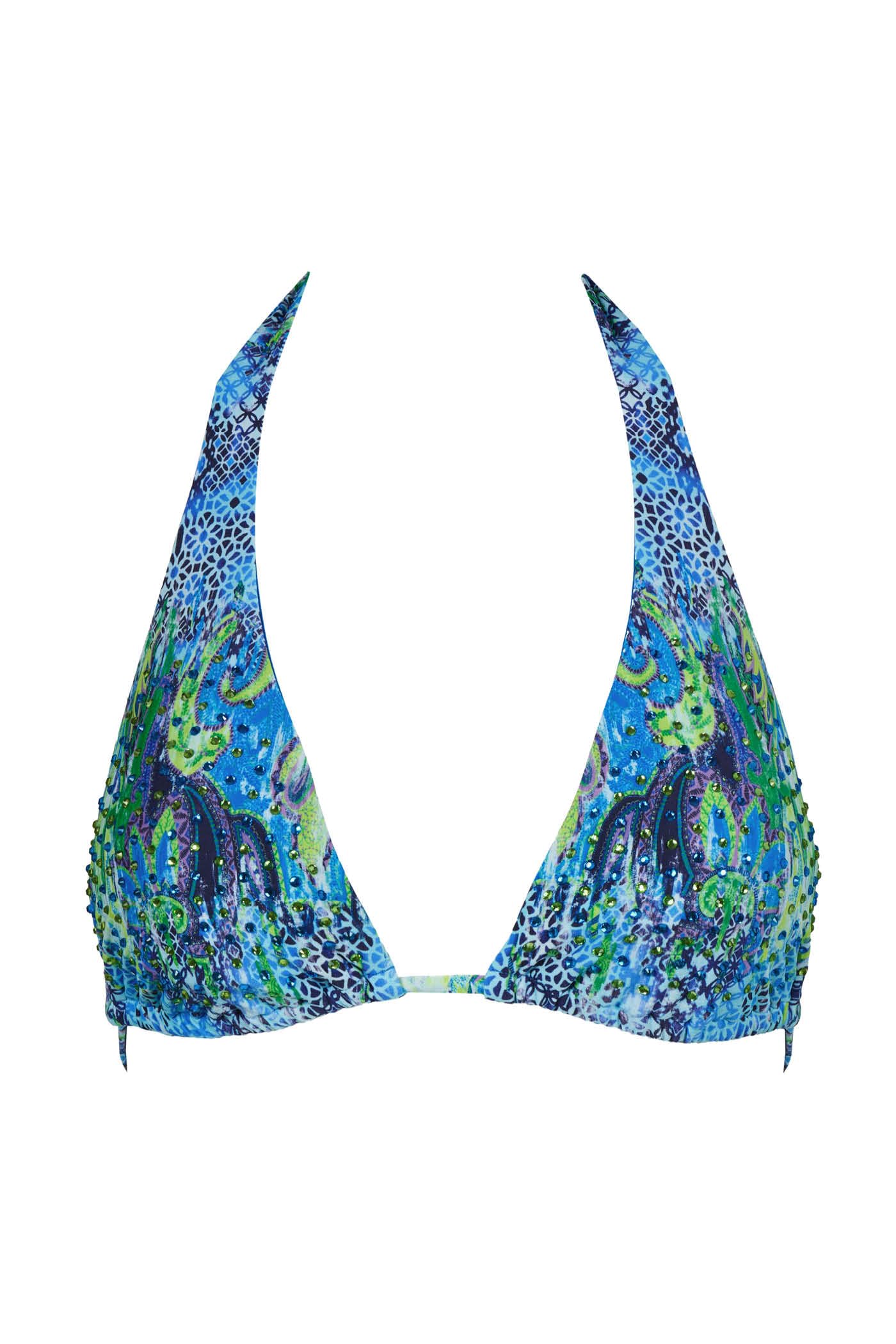 Goldenpoint Samba Top Bikini Triangolo Mandala con Strass