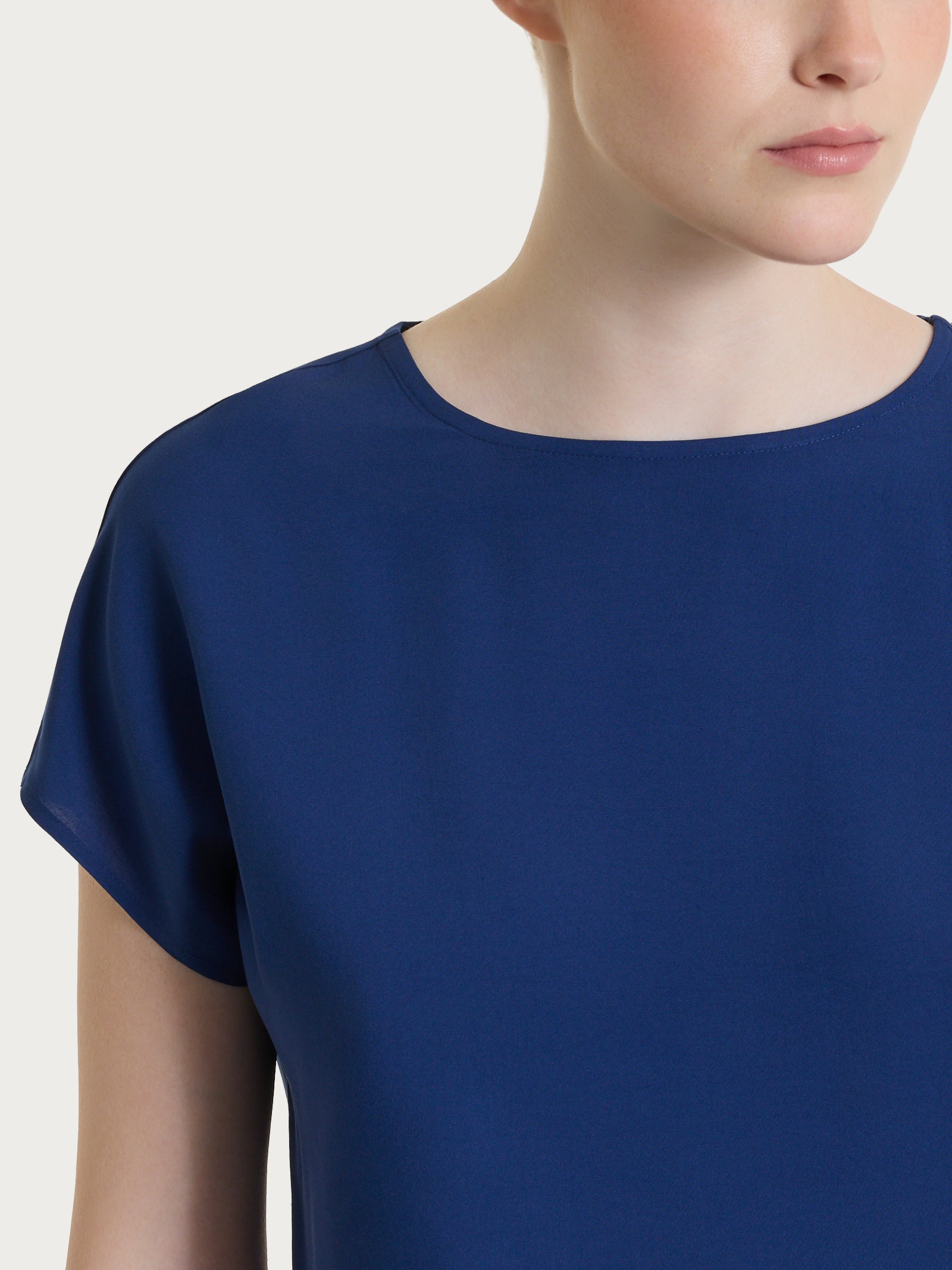 Ragno EcoSeta Blusa Kimono Blueberry in viscosa