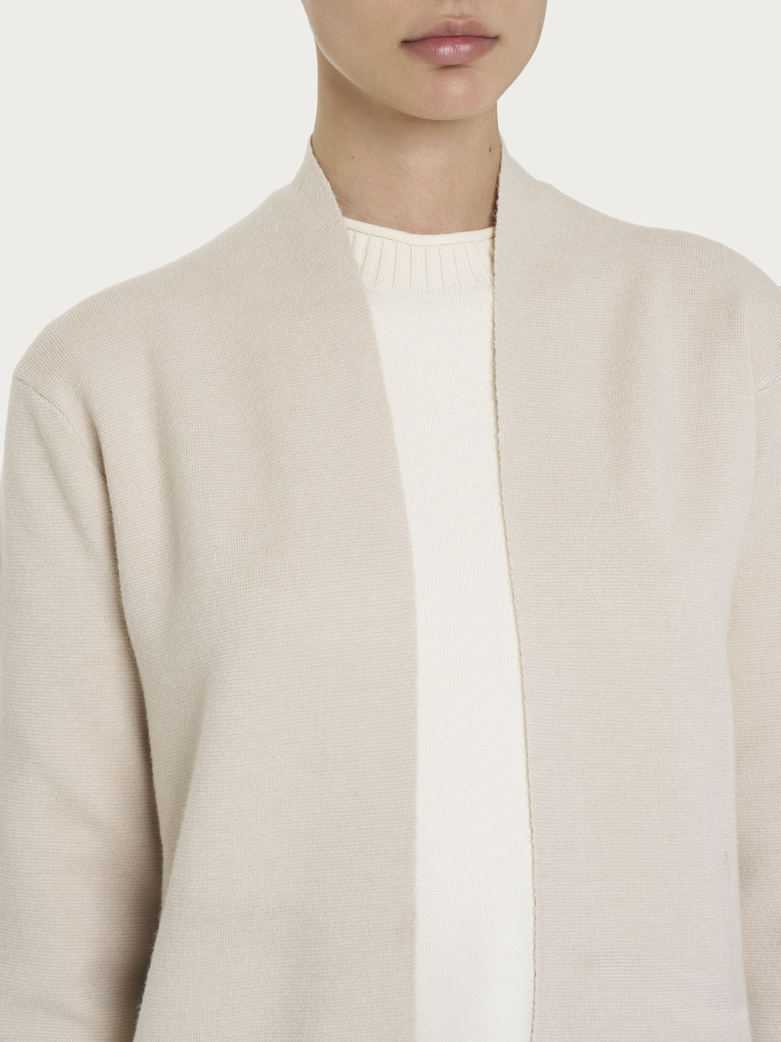 Ragno Super Soft Cardigan Lungo Aperto Champignon Misto Viscosa