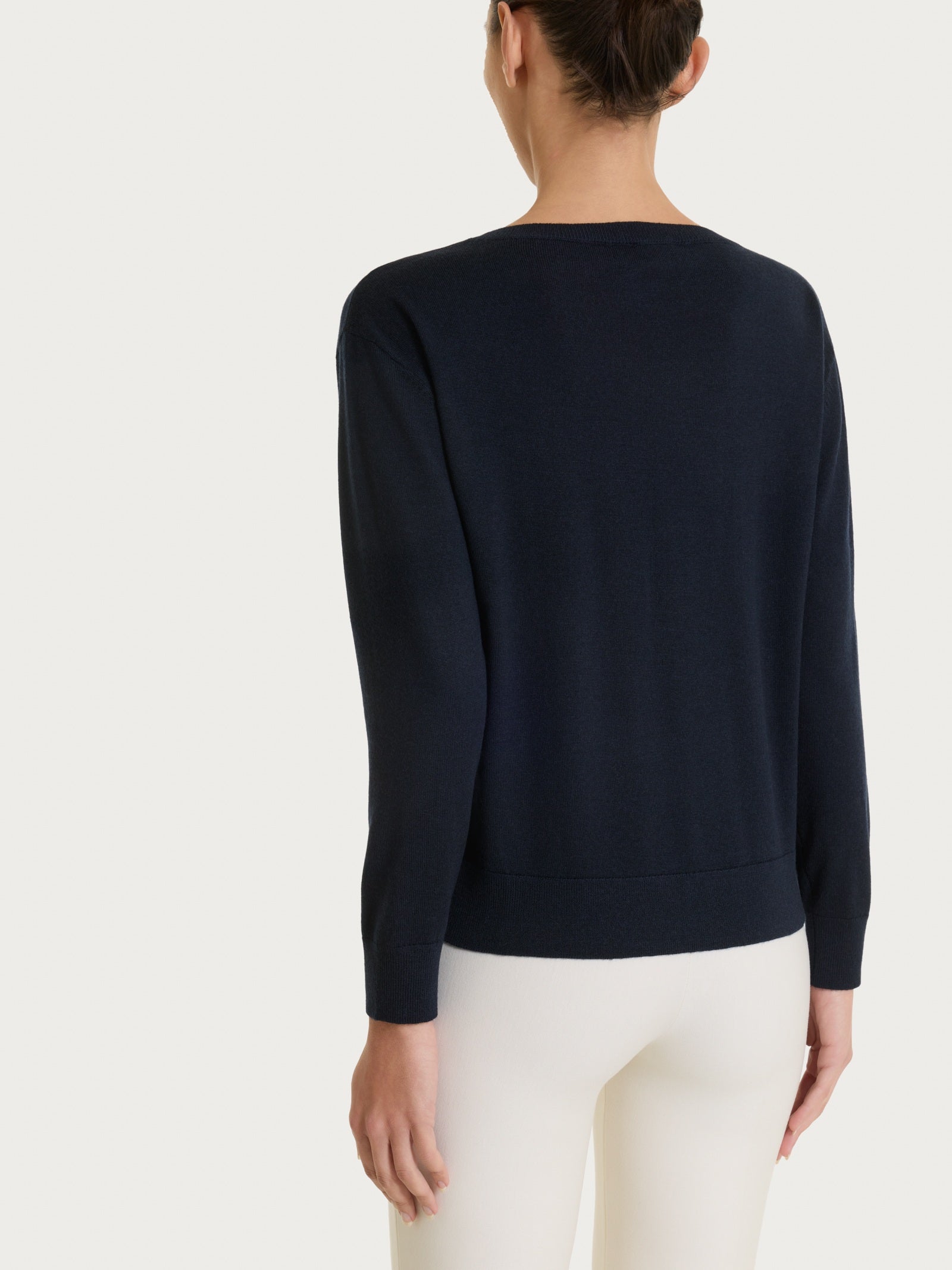 Ragno Merino Soft maglia scollo barchetta manica lunga bleu