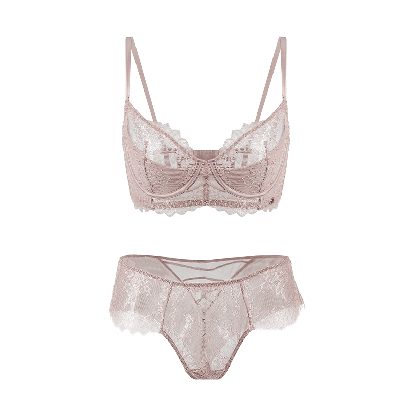 Maria Grazia Severi Scalloped Floral completo intimo rosa ferretto