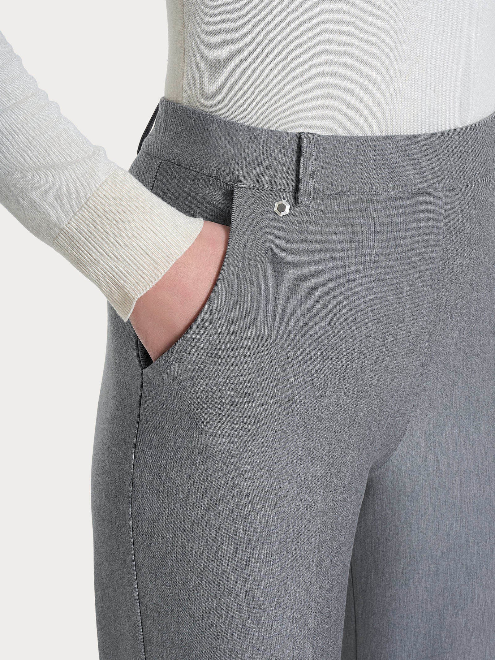 Ragno Compact Pantalone Chino Slim Grigio Melange