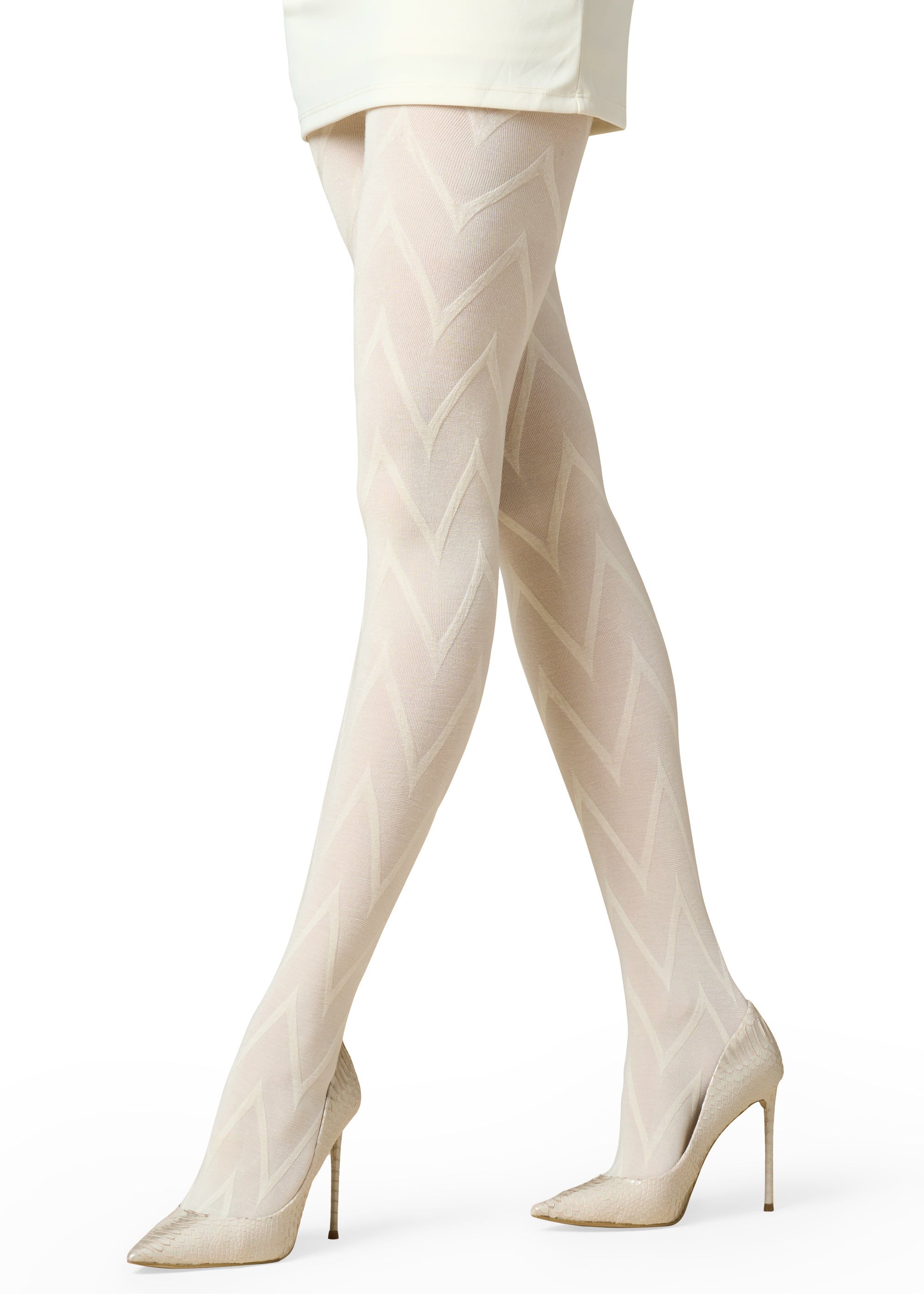 Philippe Matignon Chevron collant fantasia cachemire