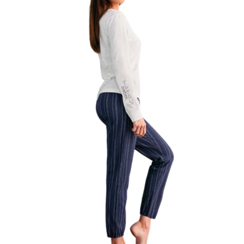 Lady C pigiama donna jersey cotone grigio S serafino
