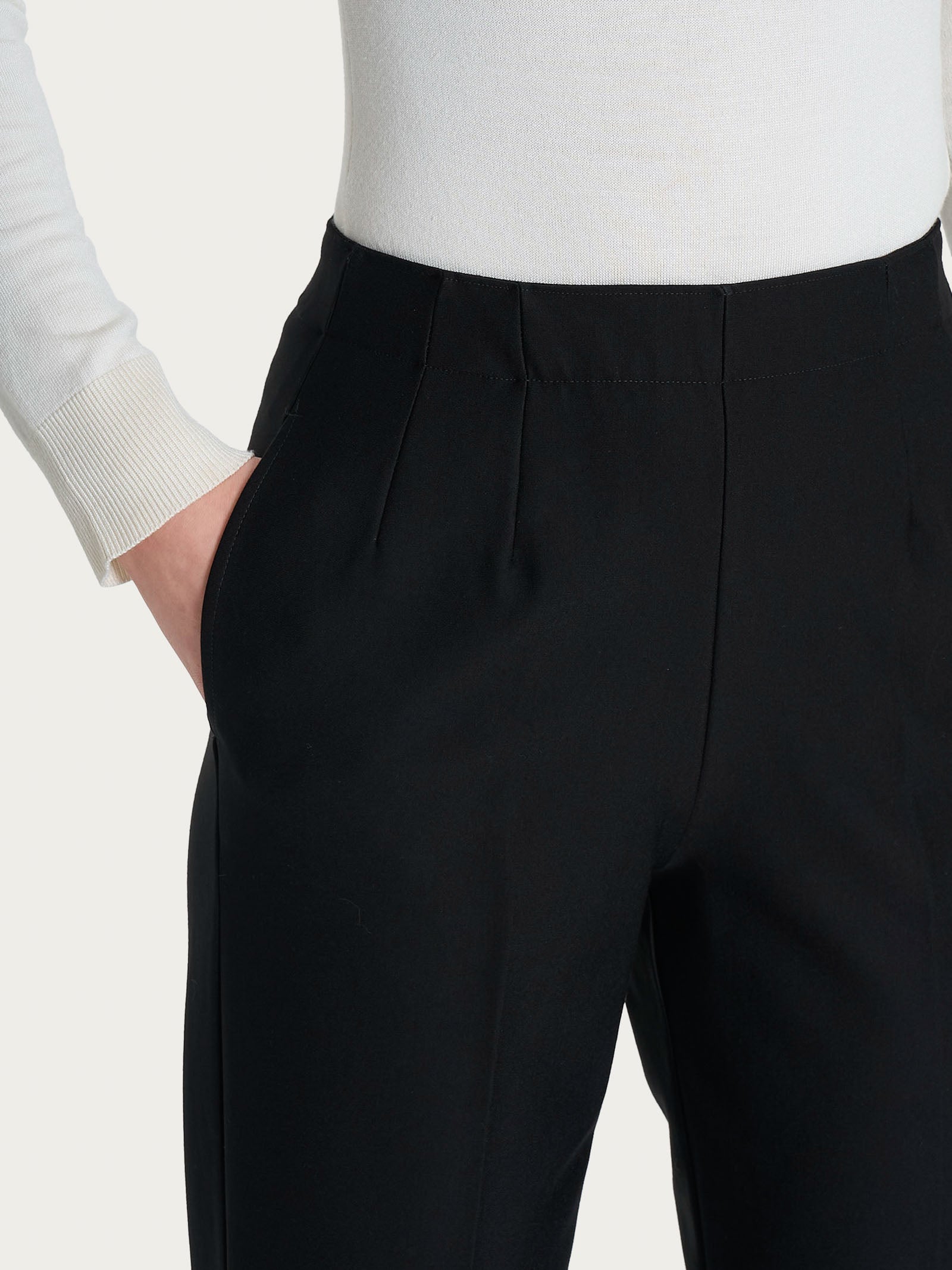 Ragno Compact Pantalone Dritto con Tasche Nero