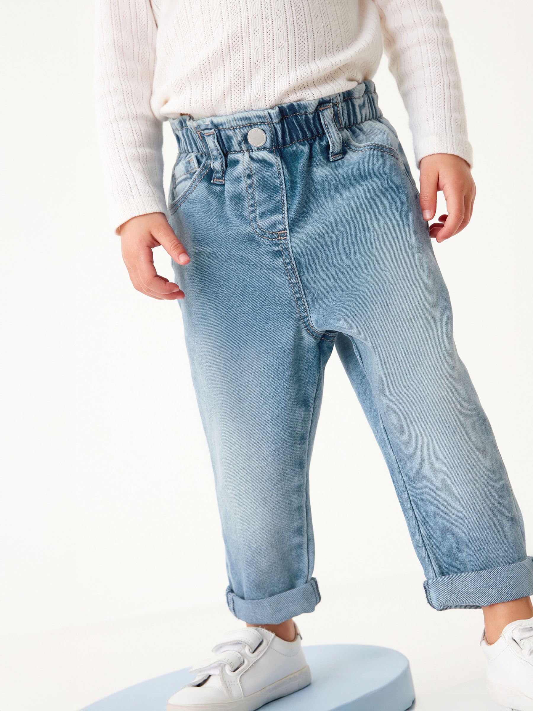 Next Jeans Mum Bambina 98-104 Vita Elasticizzata