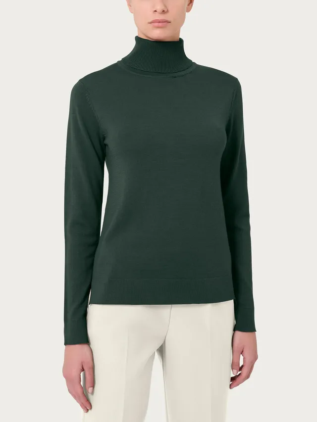 Ragno Merino Soft dolcevita Kombu Green lana