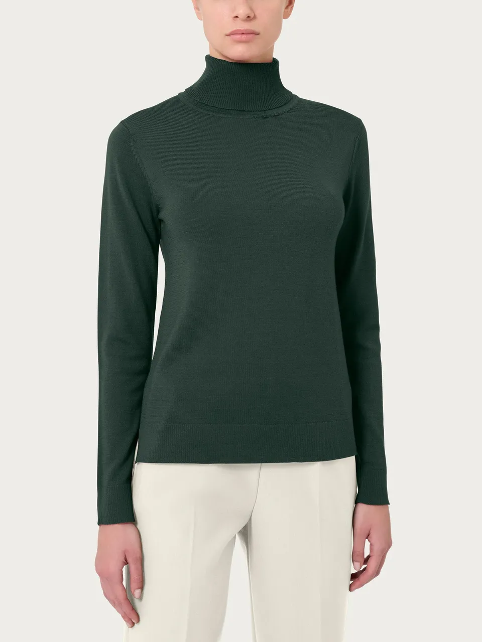 Ragno Merino Soft dolcevita Kombu Green lana