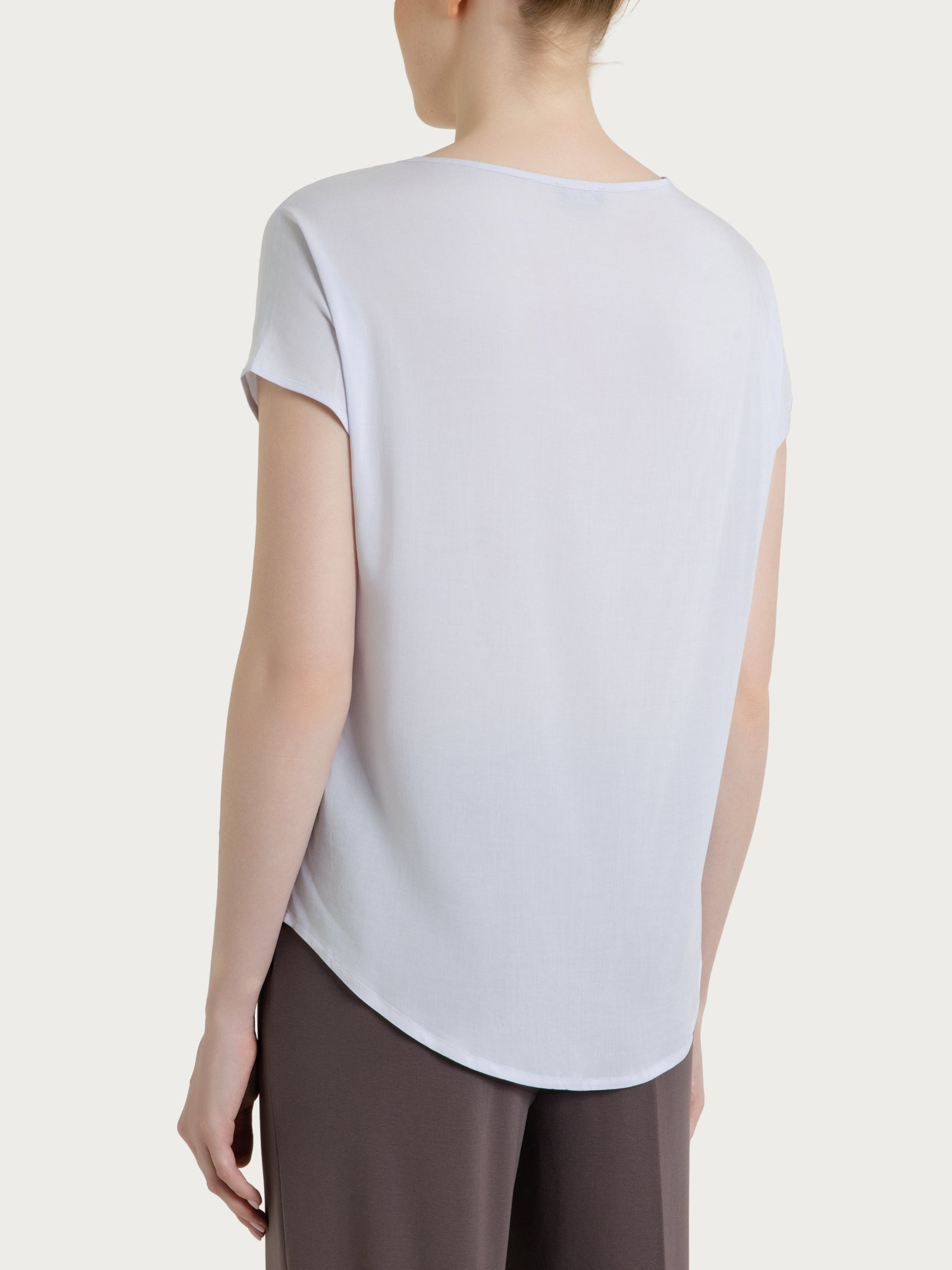 Ragno Voile Stretch Blusa Manica Kimono Lilac Hint