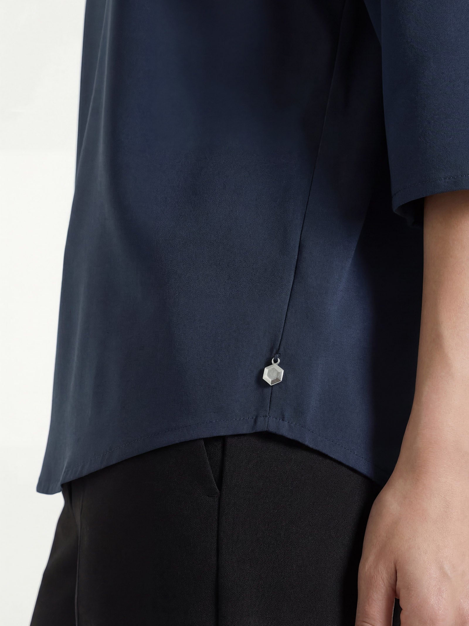 Ragno Viscosa Summer Blusa 3/4 Bleu in voile