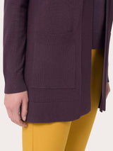 Ragno Four Seasons Cardigan lungo donna plum perfect tasche
