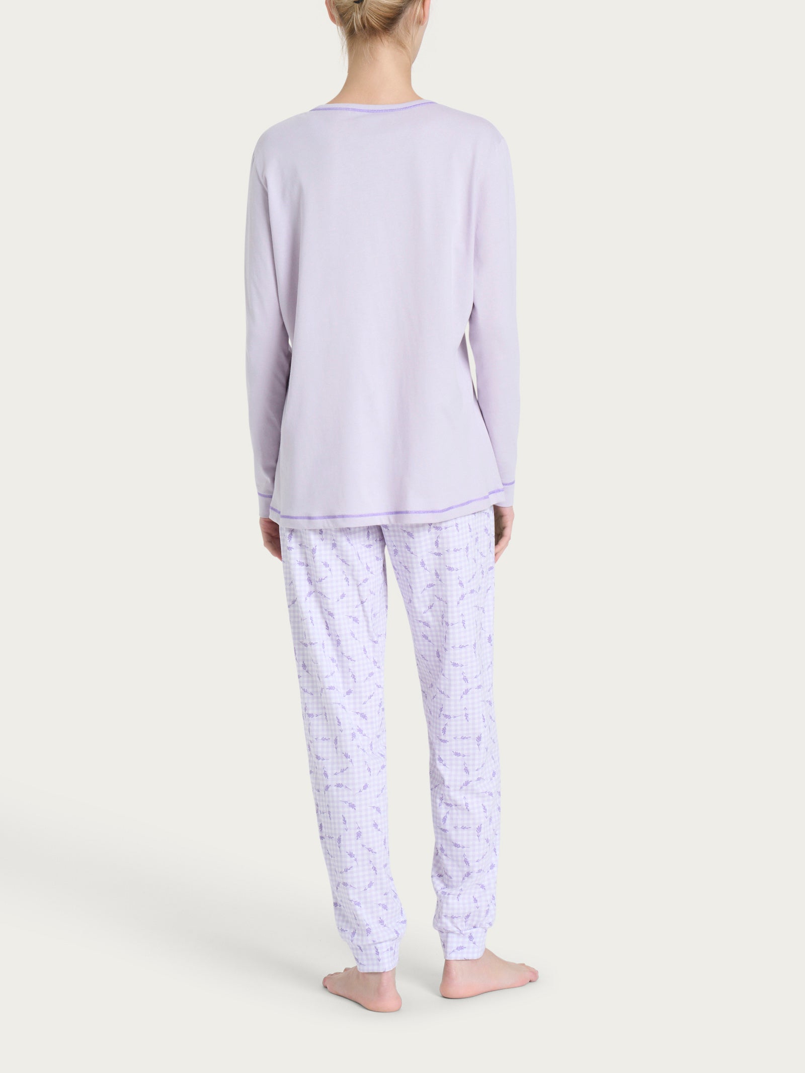 Ragno Jersey Cotone Pigiama Lungo Serafino Thistle